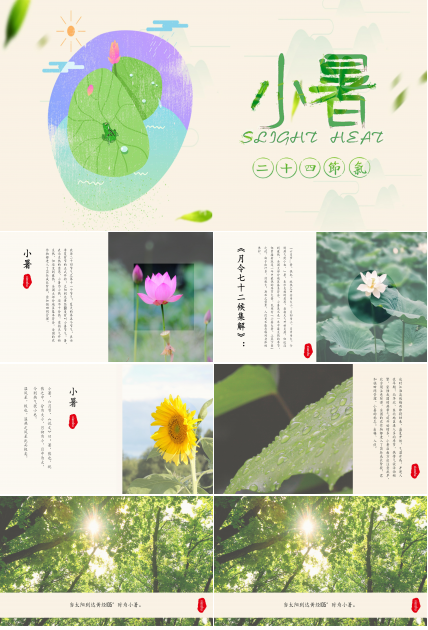 二十四节气之小暑生活常识介绍ppt模板