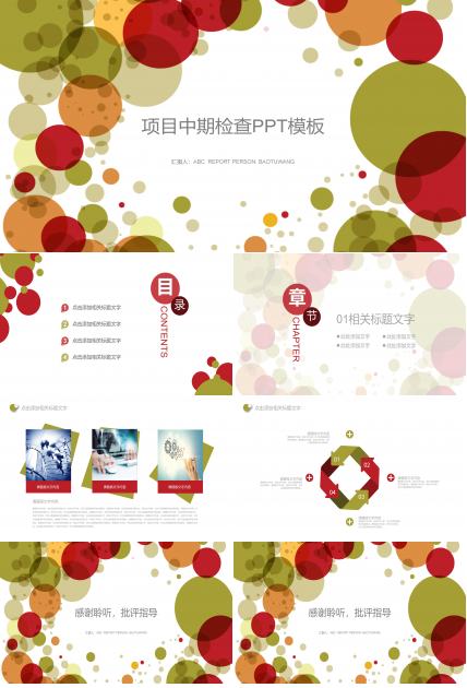 项目中期检查ppt模板