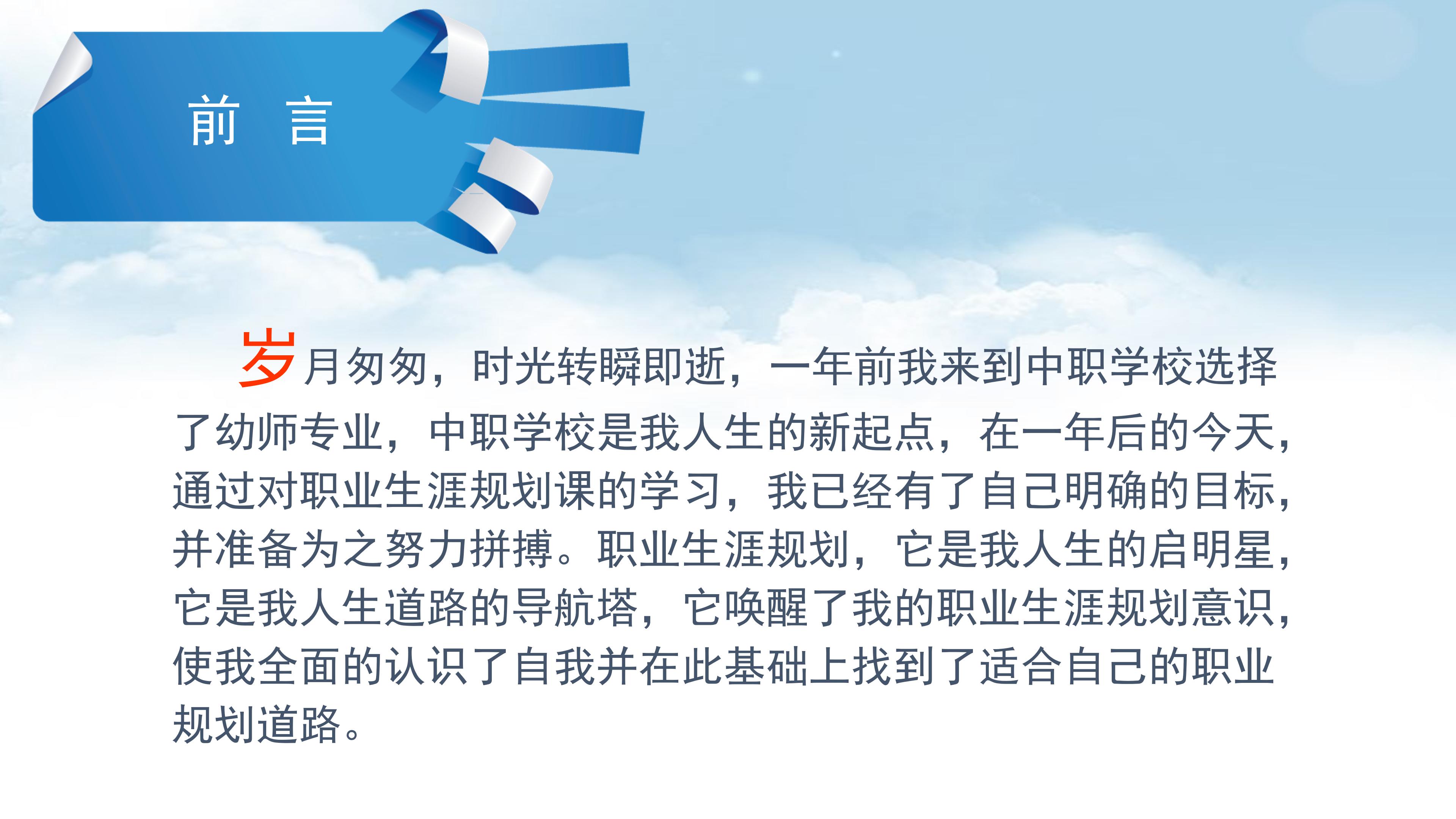 职业规划大赛海报ppt模板