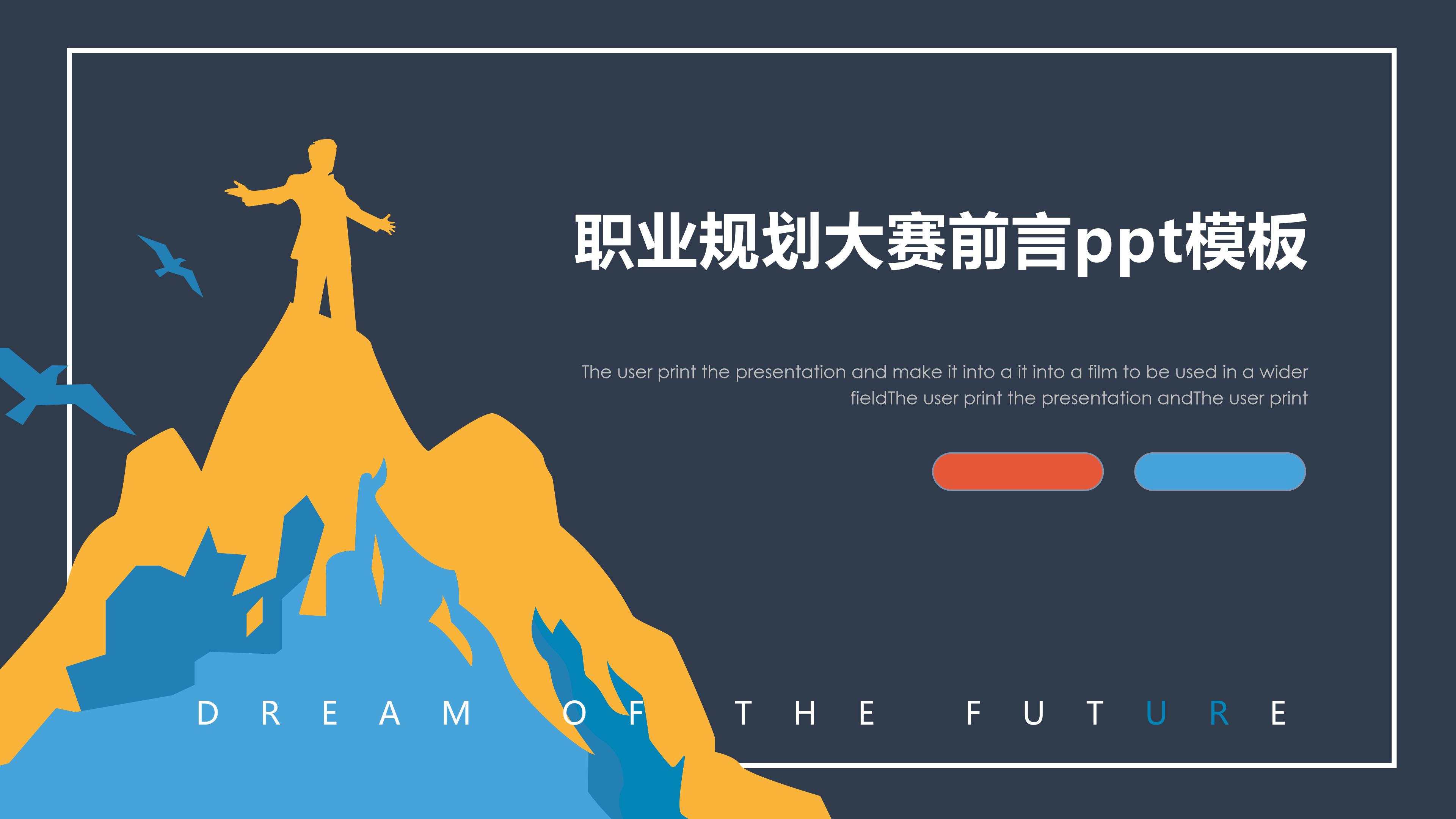 职业规划大赛前言ppt模板