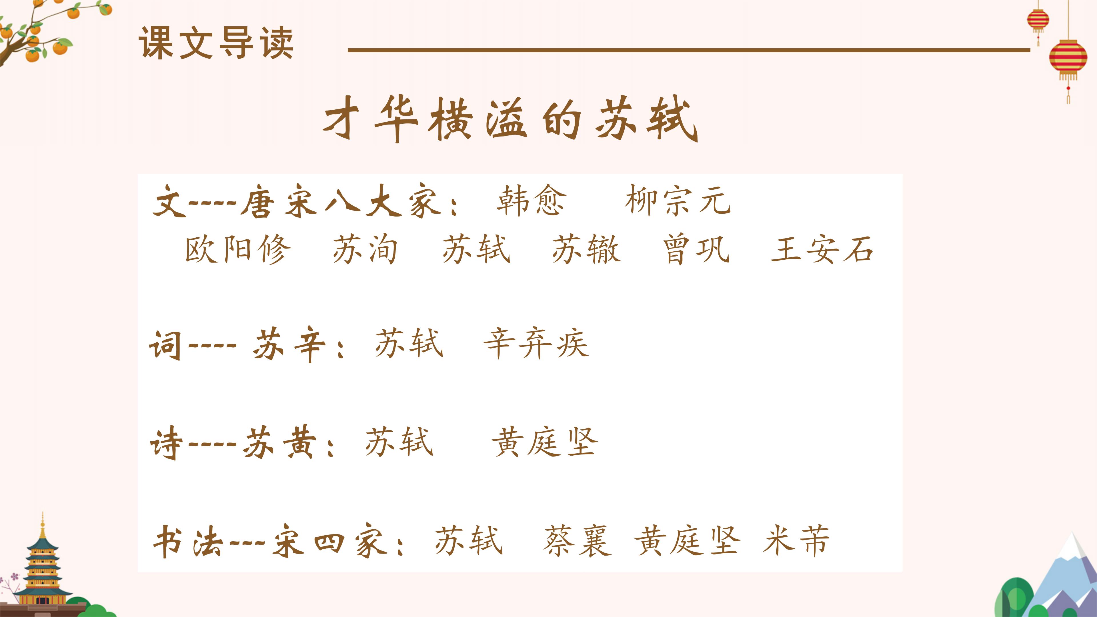 06人教版八年级语文课件记承天诗夜游ppt模板
