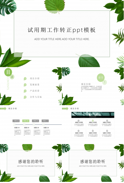 试用期工作转正ppt模板