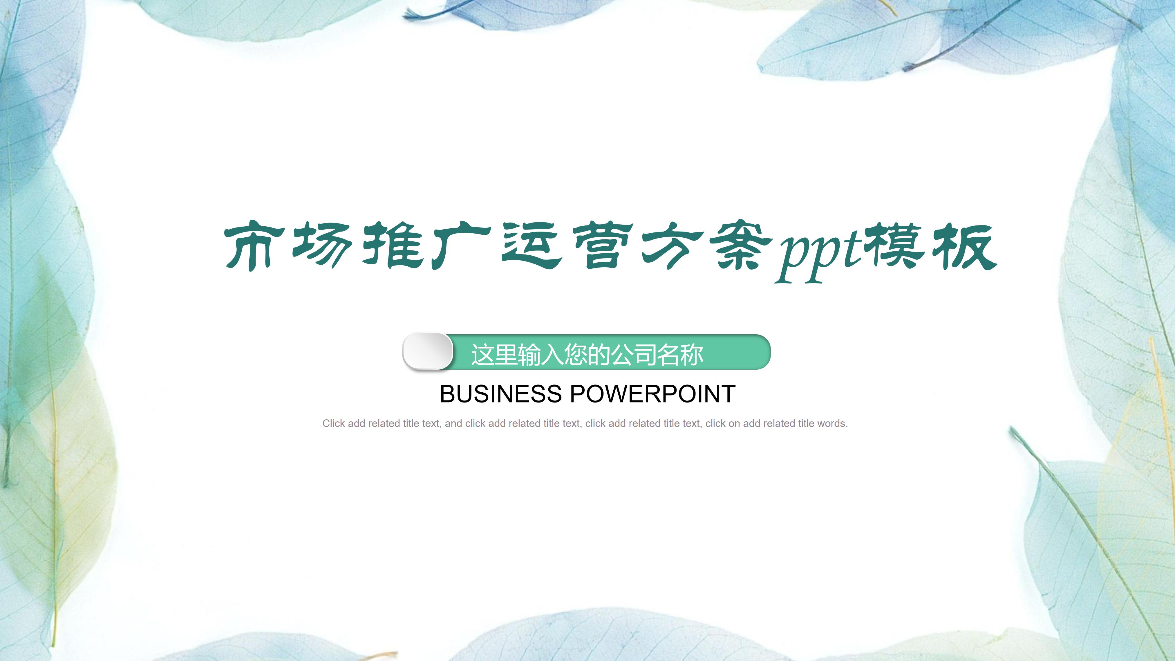 市场推广运营方案ppt模板