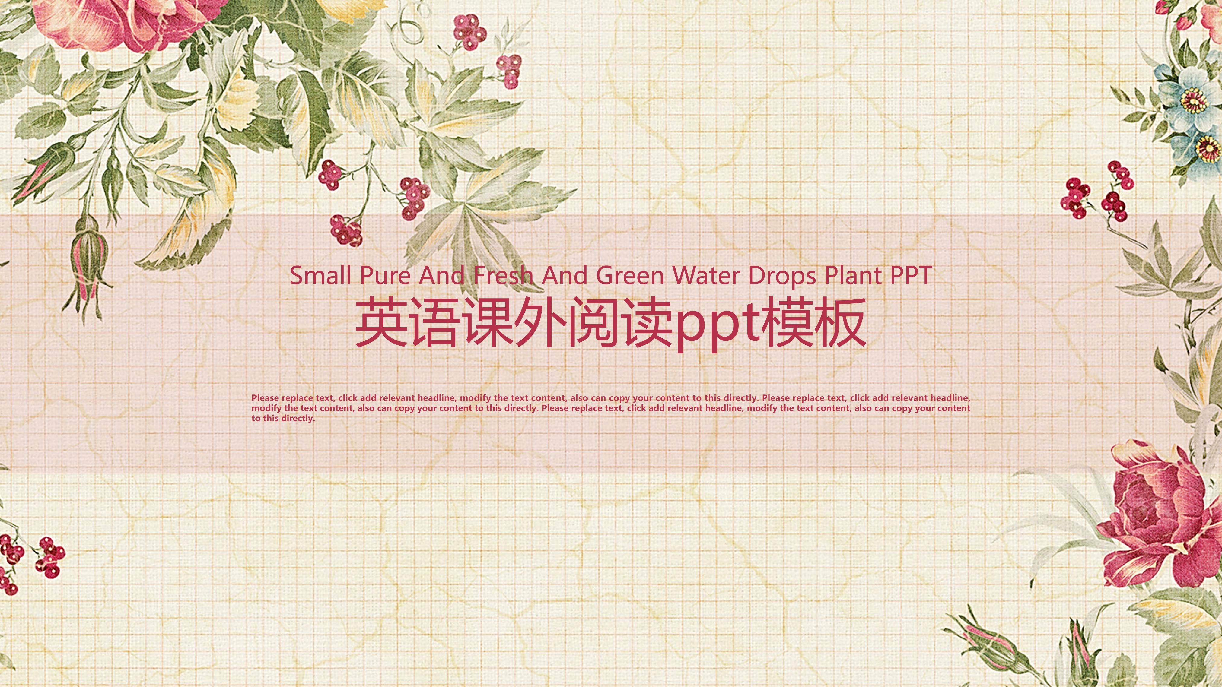 英语课外阅读ppt模板