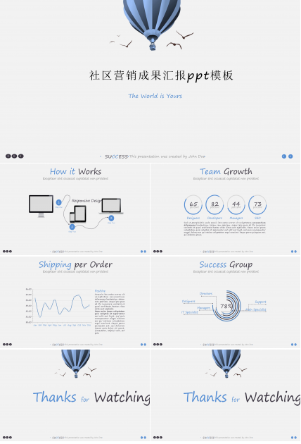 社区营销成果汇报ppt模板