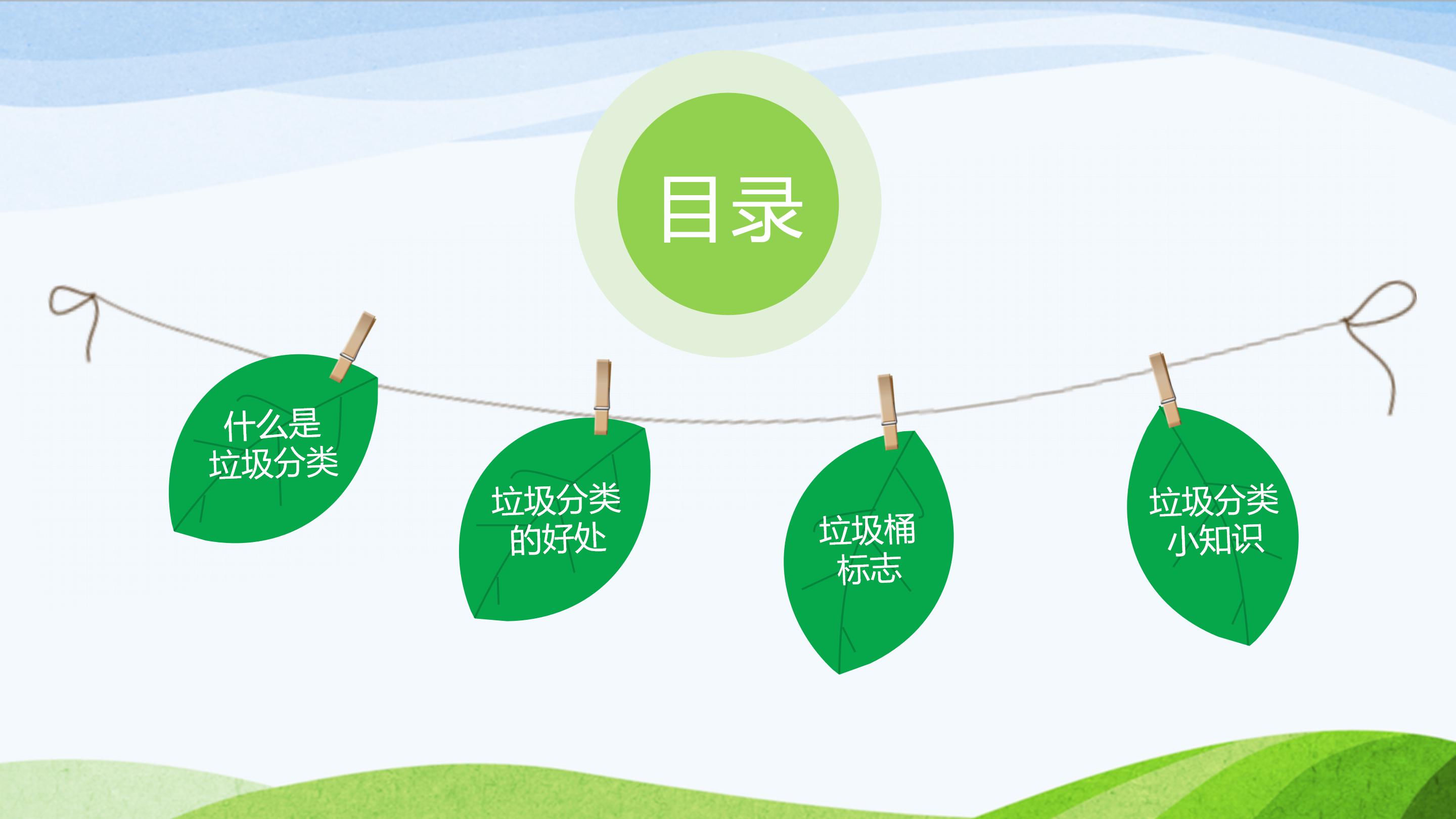 卡通中学生环境保护主题班会ppt模板