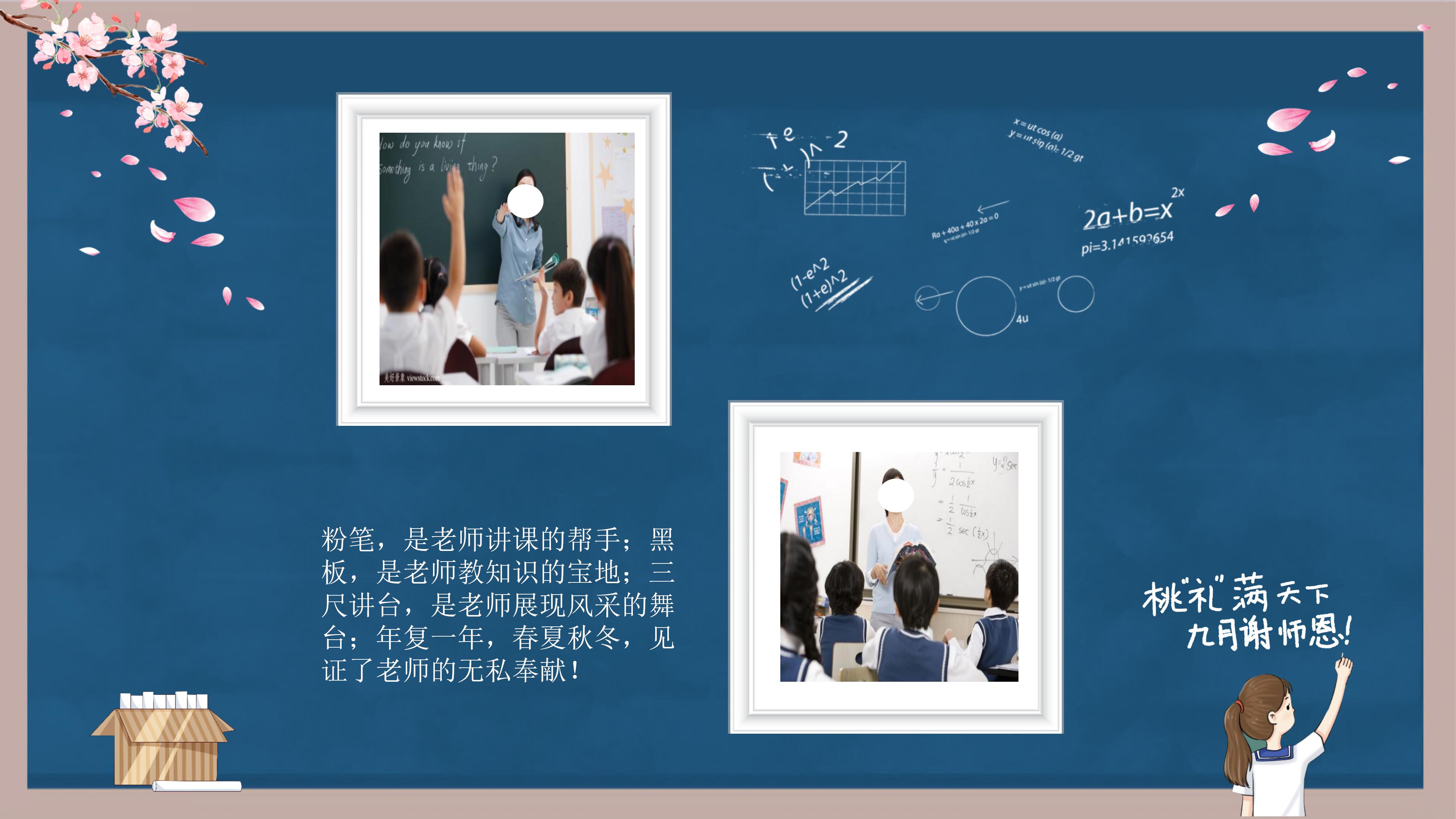 黑板风教师节感恩教师节电子相册ppt模板