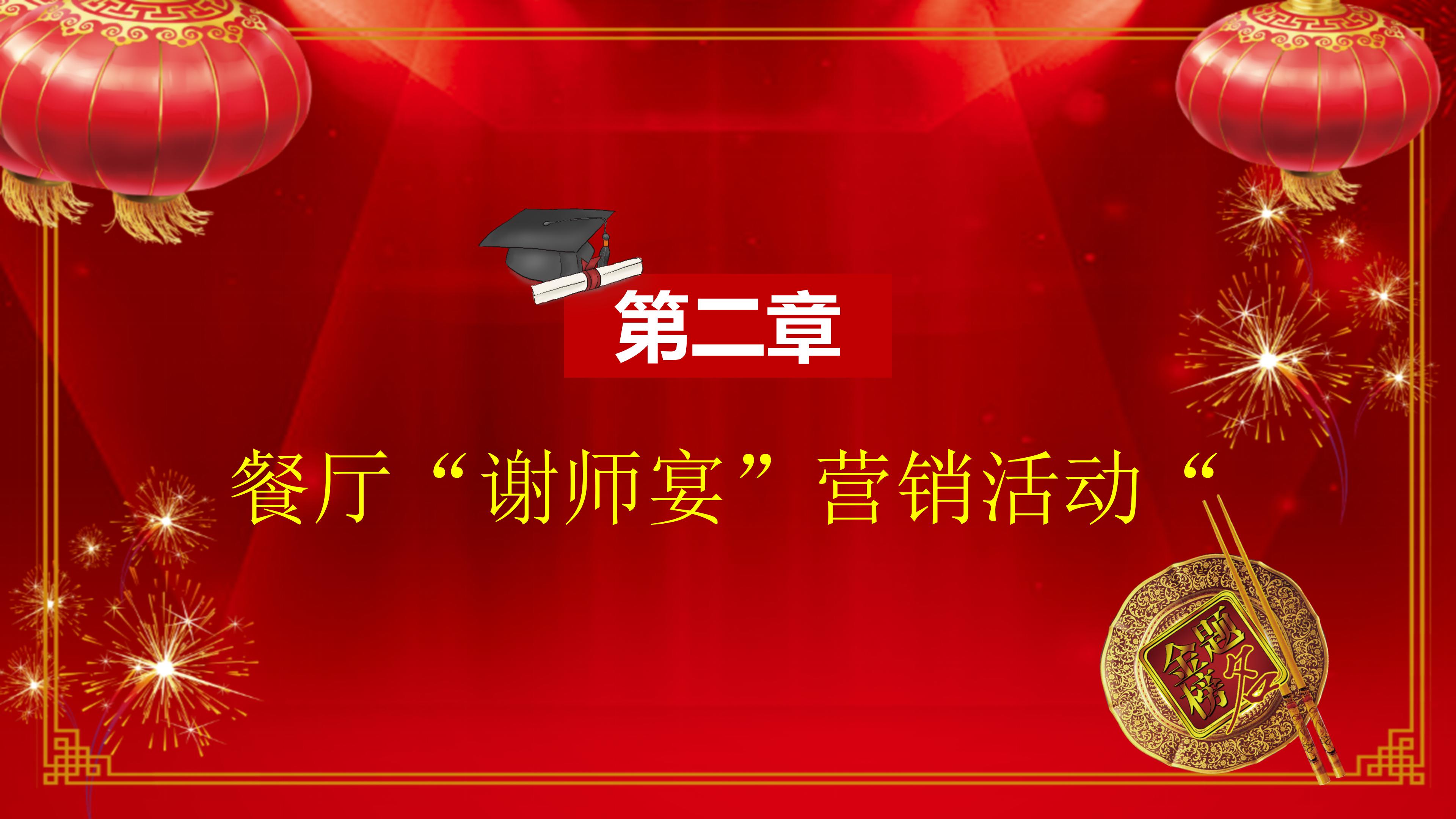 餐饮行业谢师宴主题活动策划宣传ppt模板