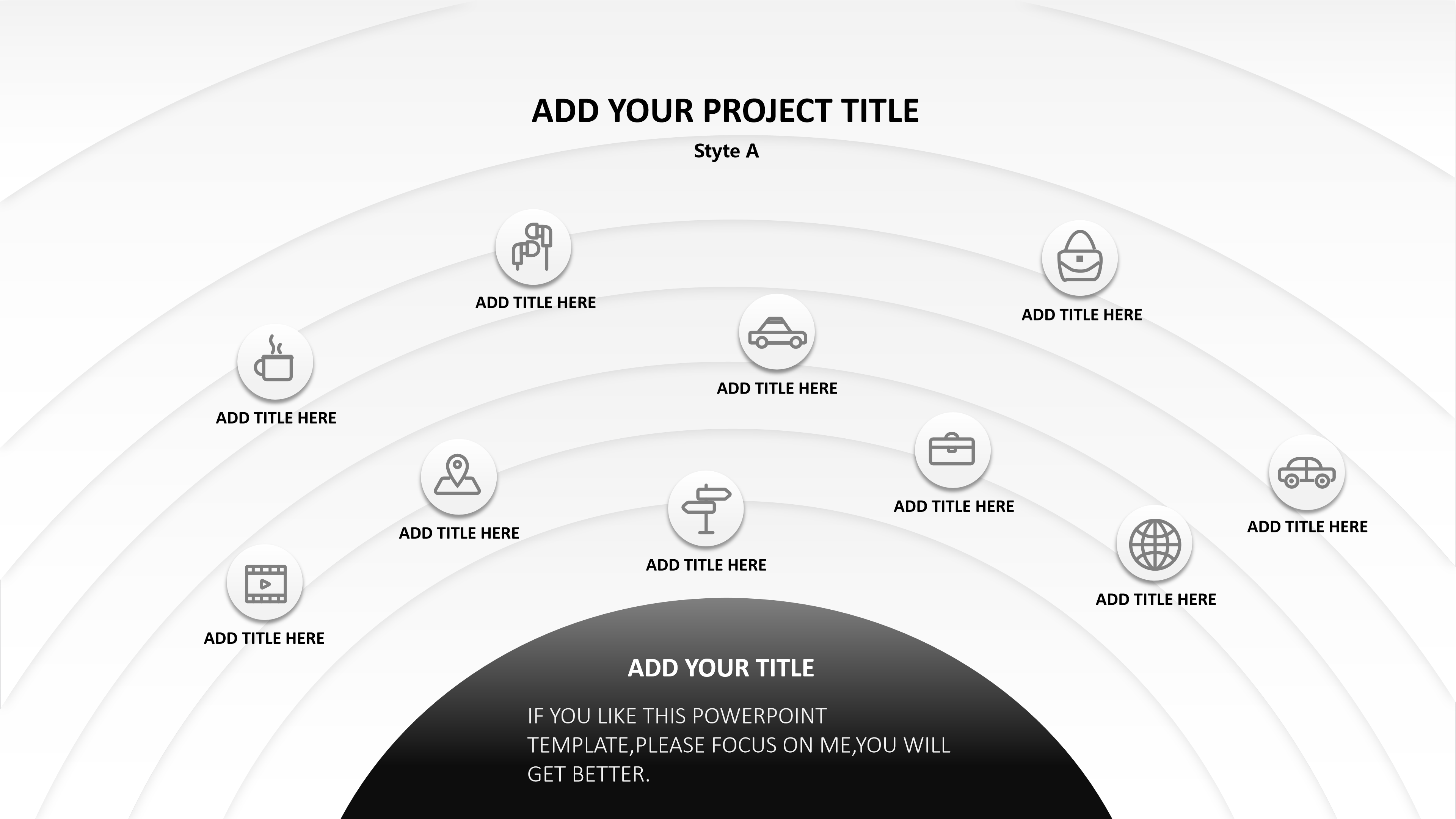 简约线圈图形高端时尚风工作汇报ppt模板