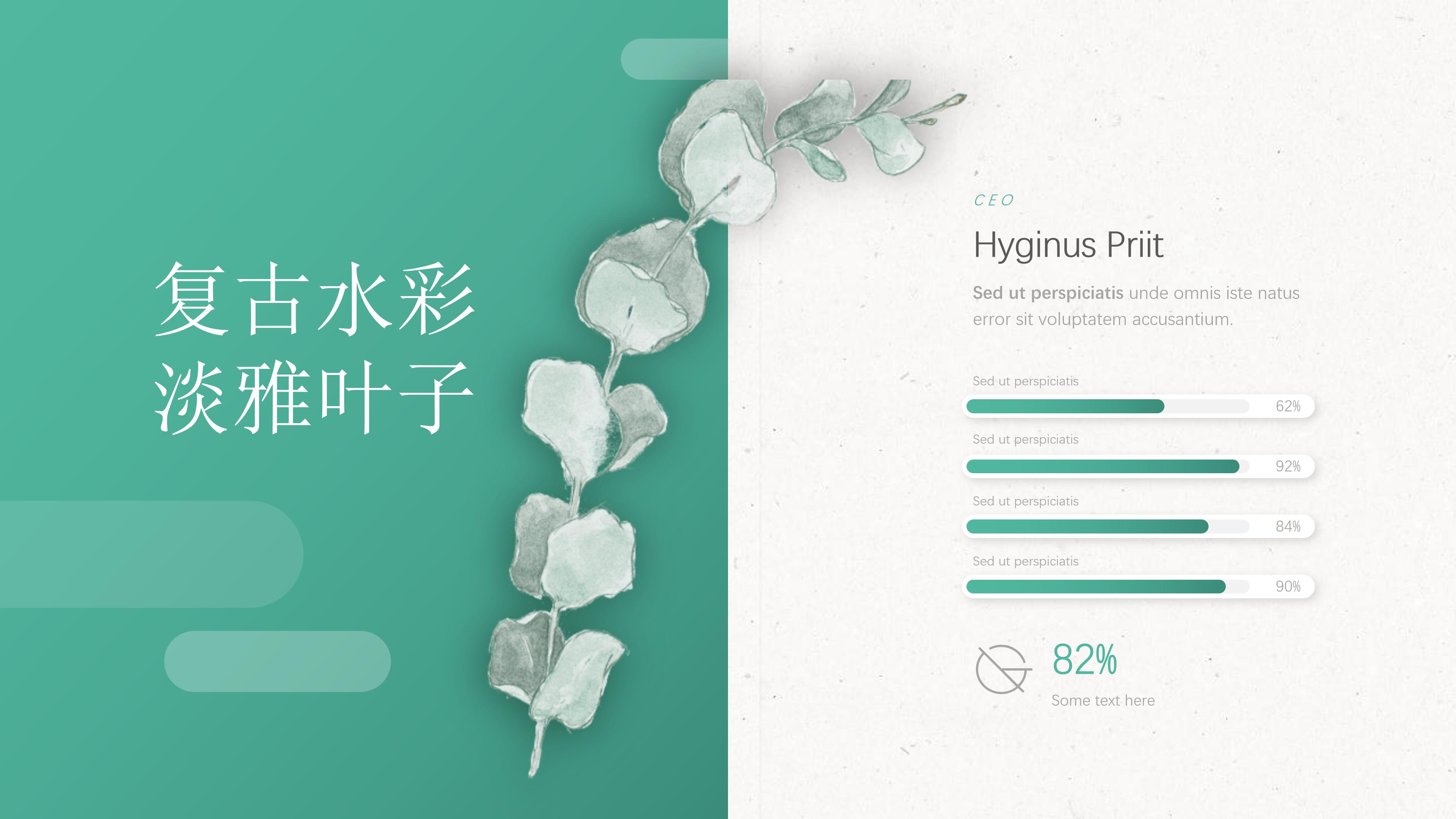 淡雅复古文艺铅笔画效果工作总结通用PPT模板