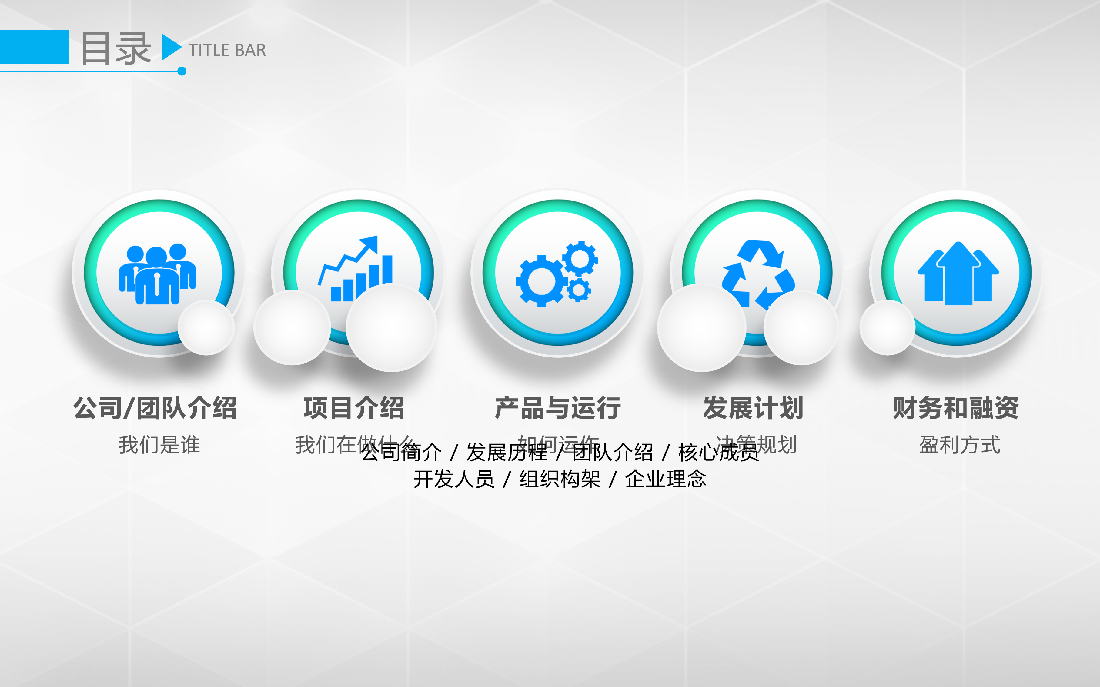 微立体公司项目创业融资计划书ppt模板