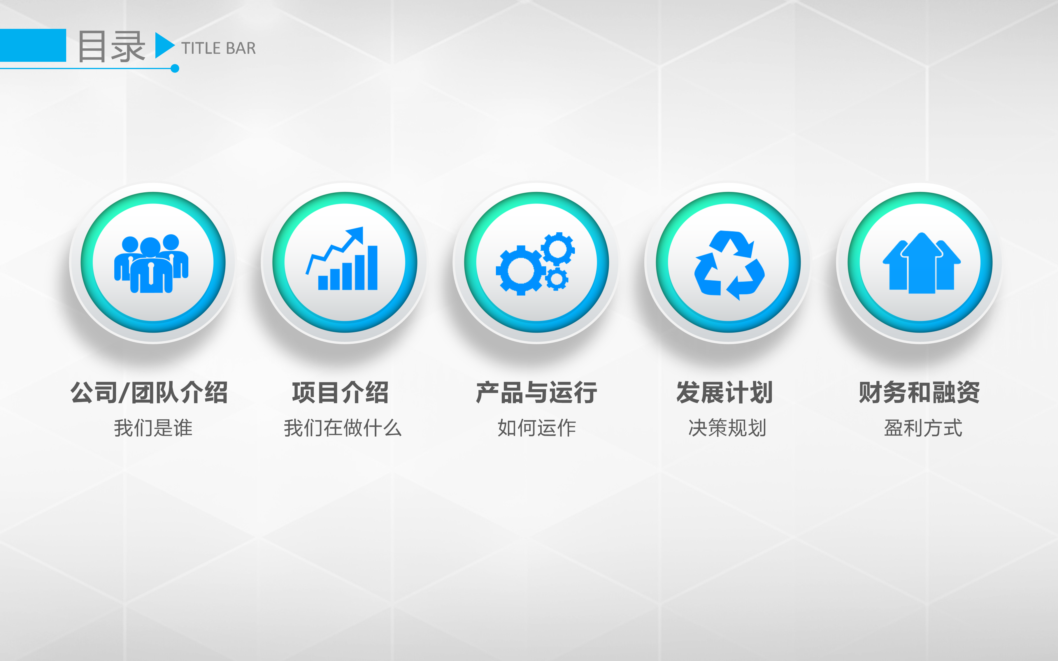 微立体公司项目创业融资计划书ppt模板