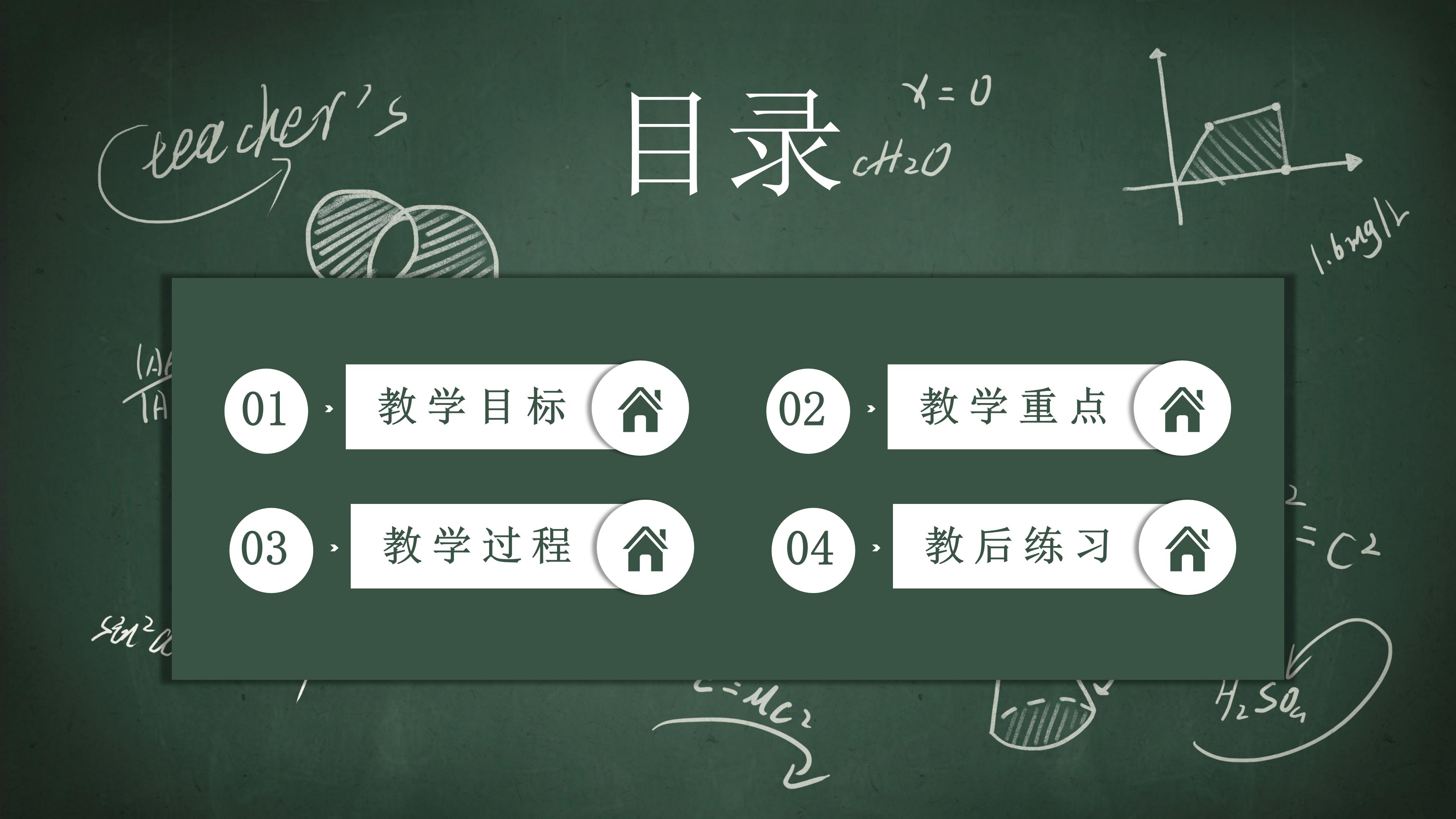 创意公式黑板背景小学教学课件PPT模板