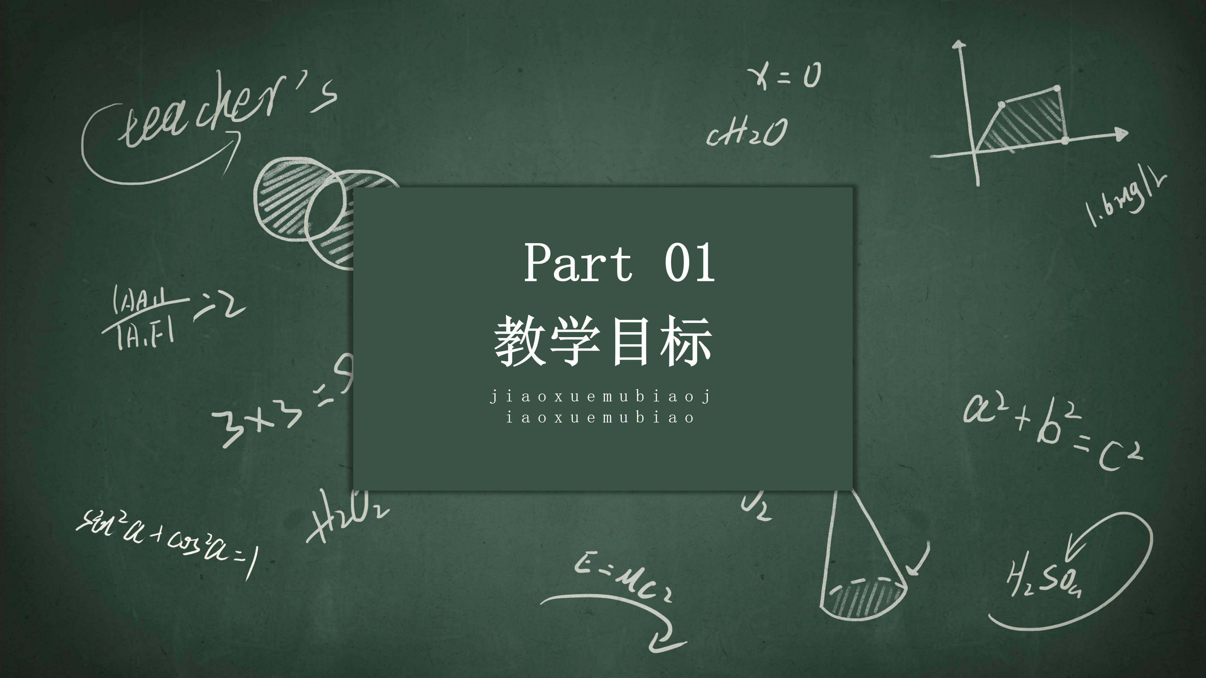 创意公式黑板背景小学教学课件PPT模板
