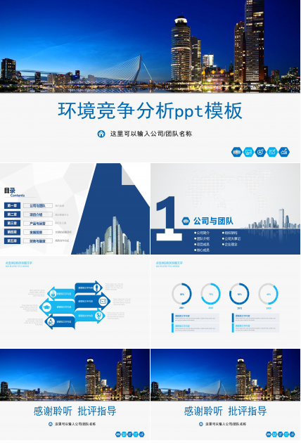 环境竞争分析ppt模板