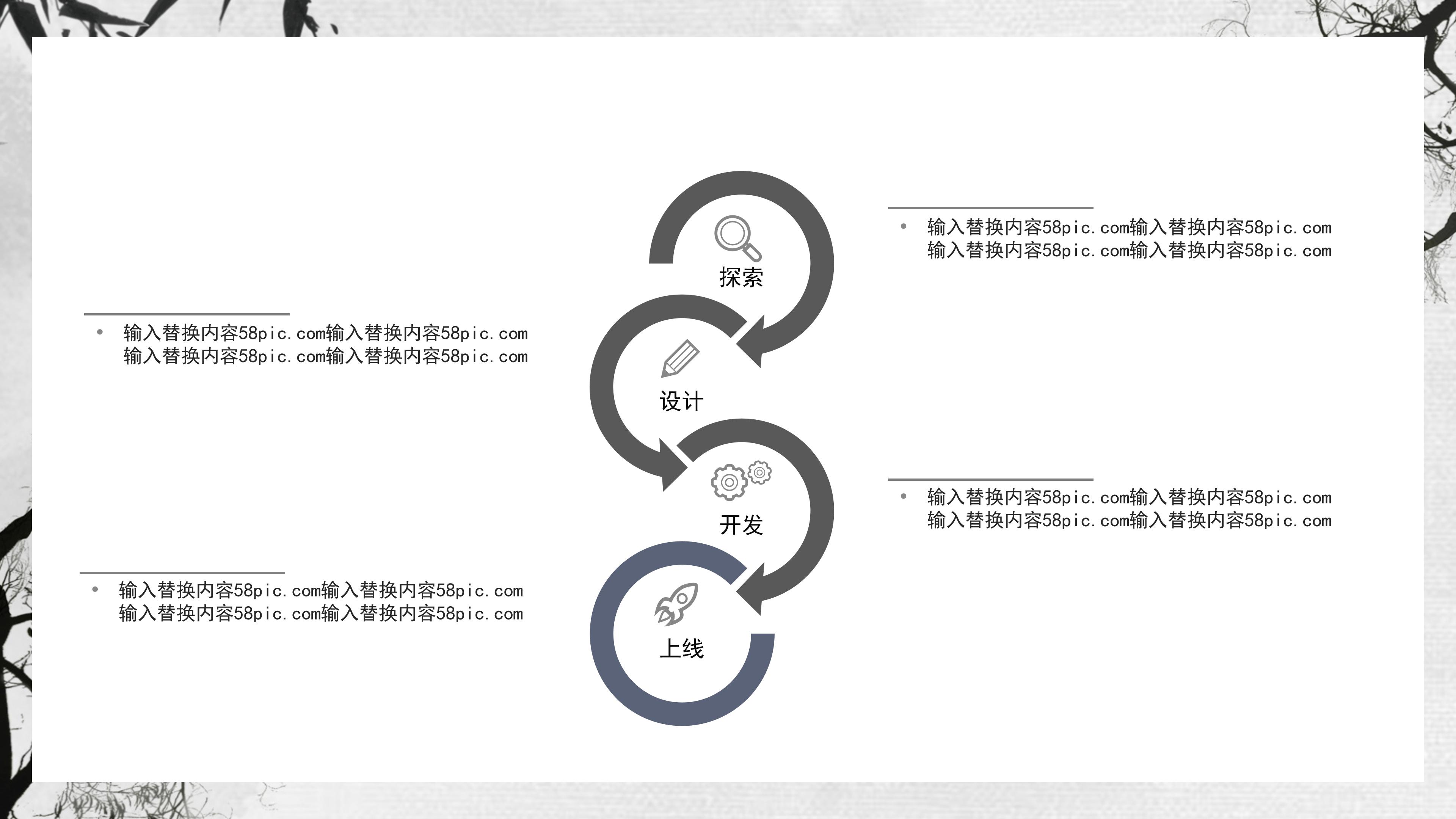 唯美山水画背景中国风工作汇报PPT模板