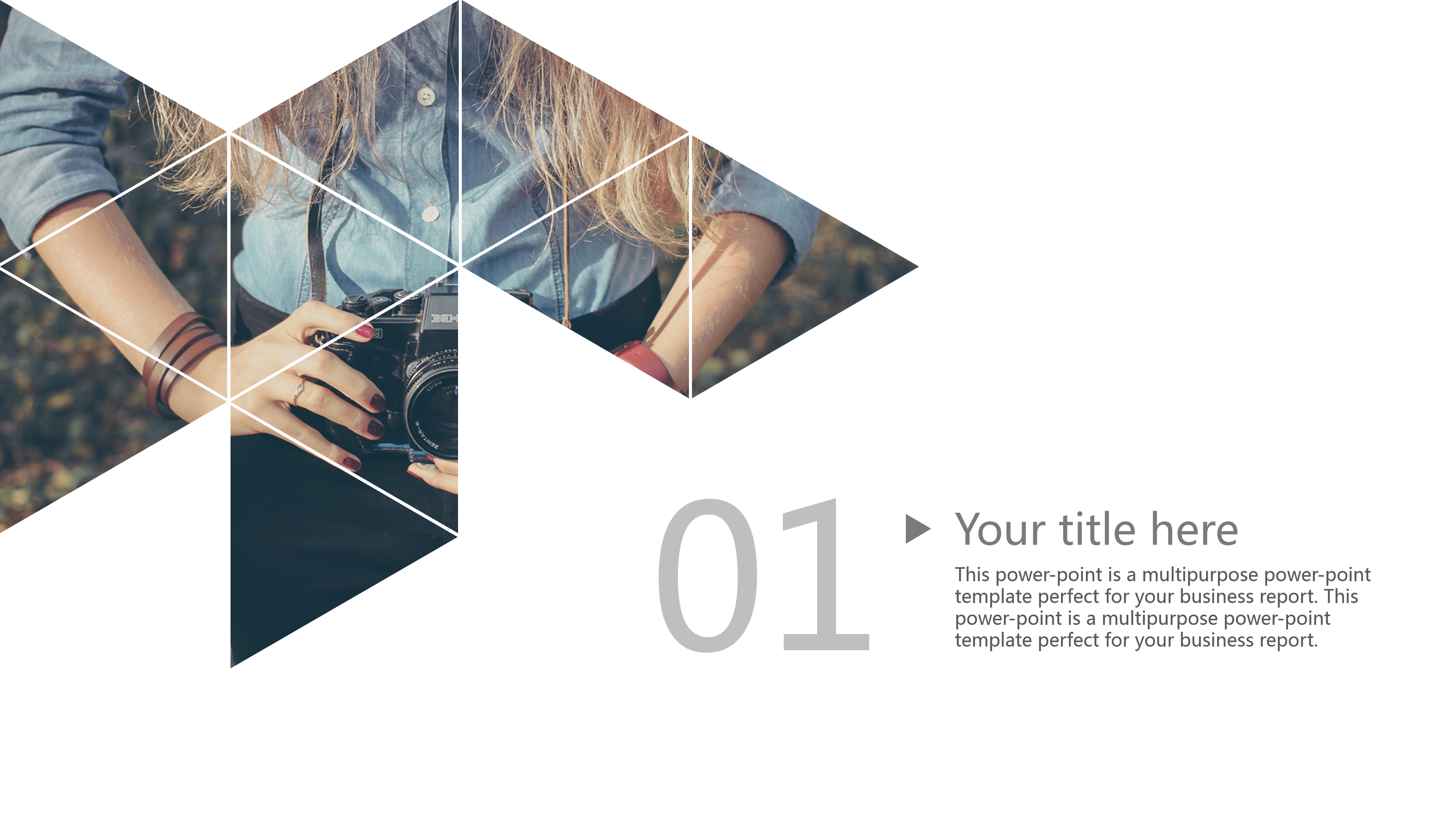 多彩几何三角形扁平大气工作总结商务通用ppt模板