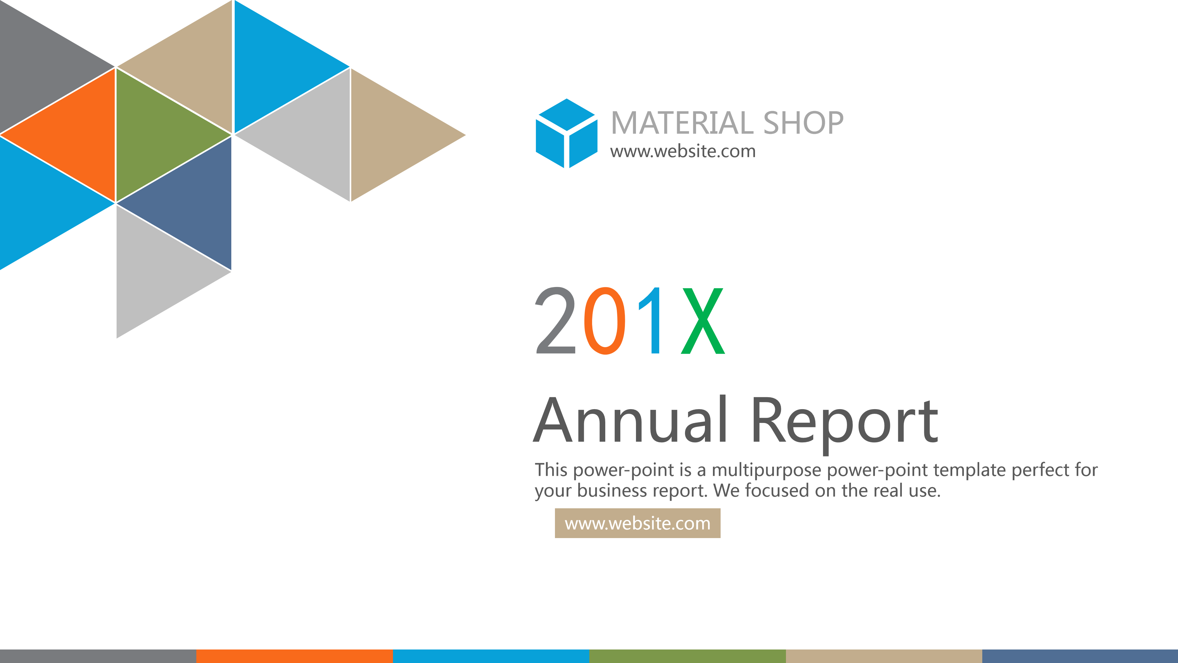 多彩几何三角形扁平大气工作总结商务通用ppt模板