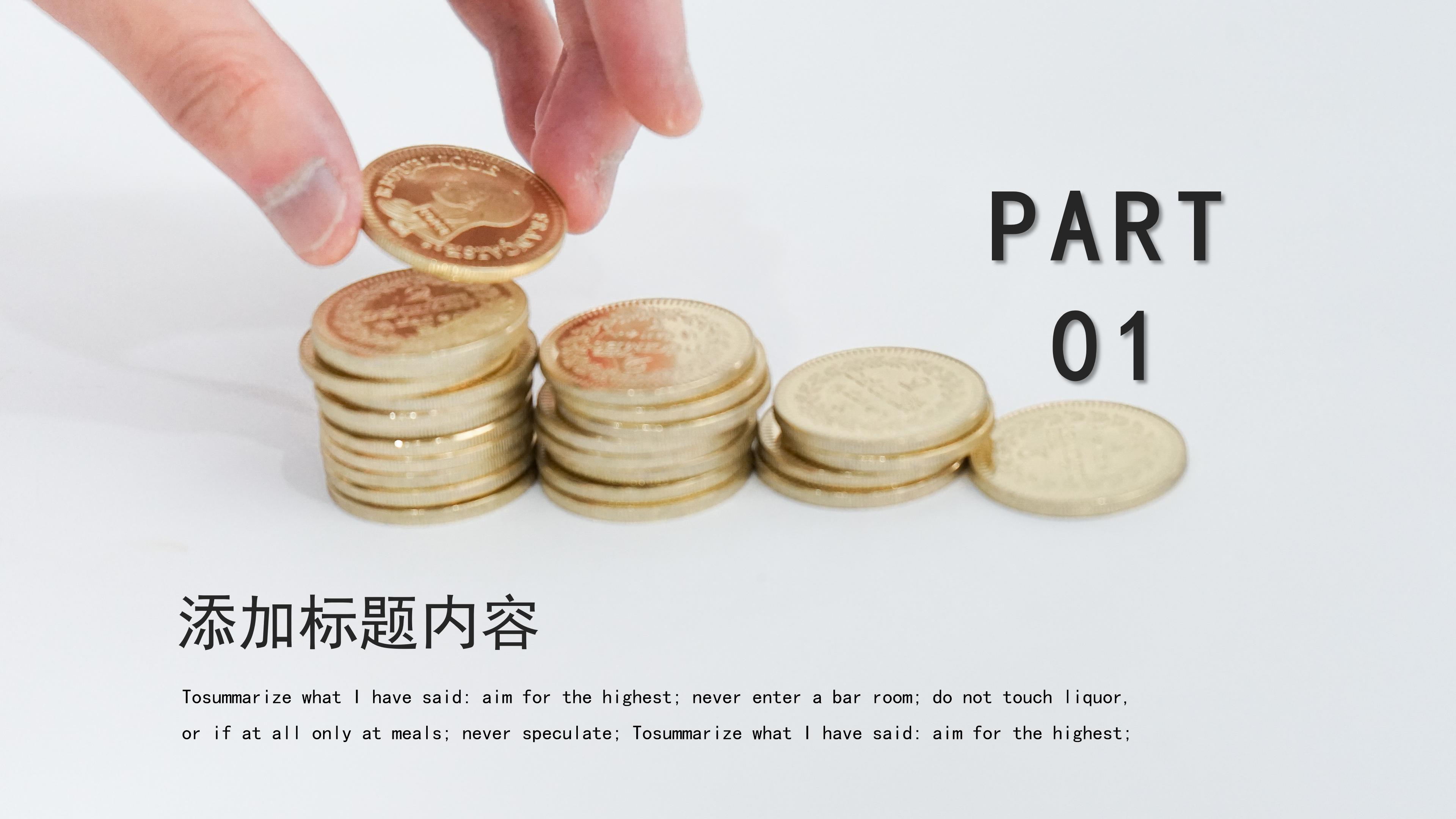 简洁明了金融行业财务报告书PPT模板