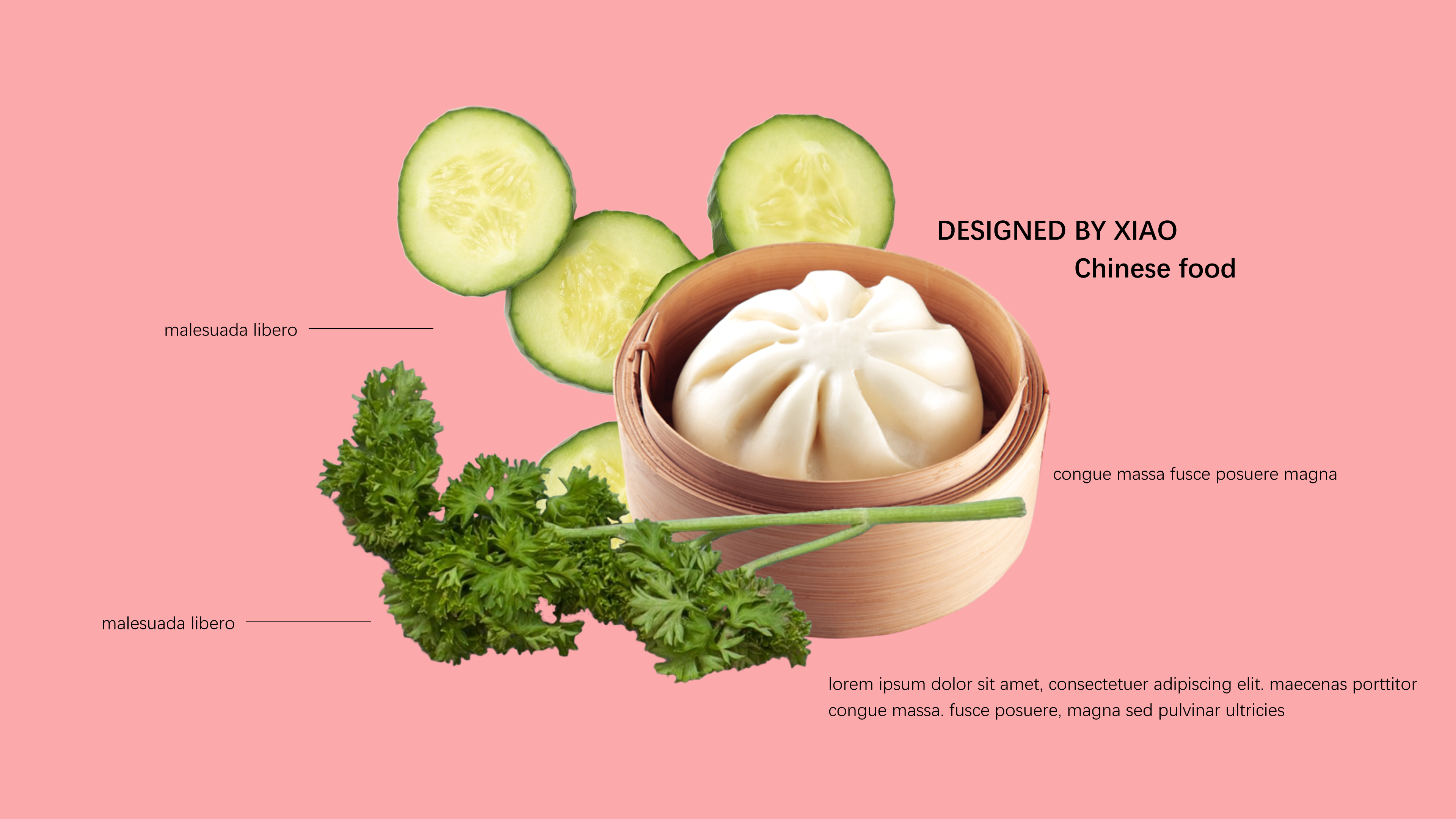 小清新时尚多彩美食主题ppt模板