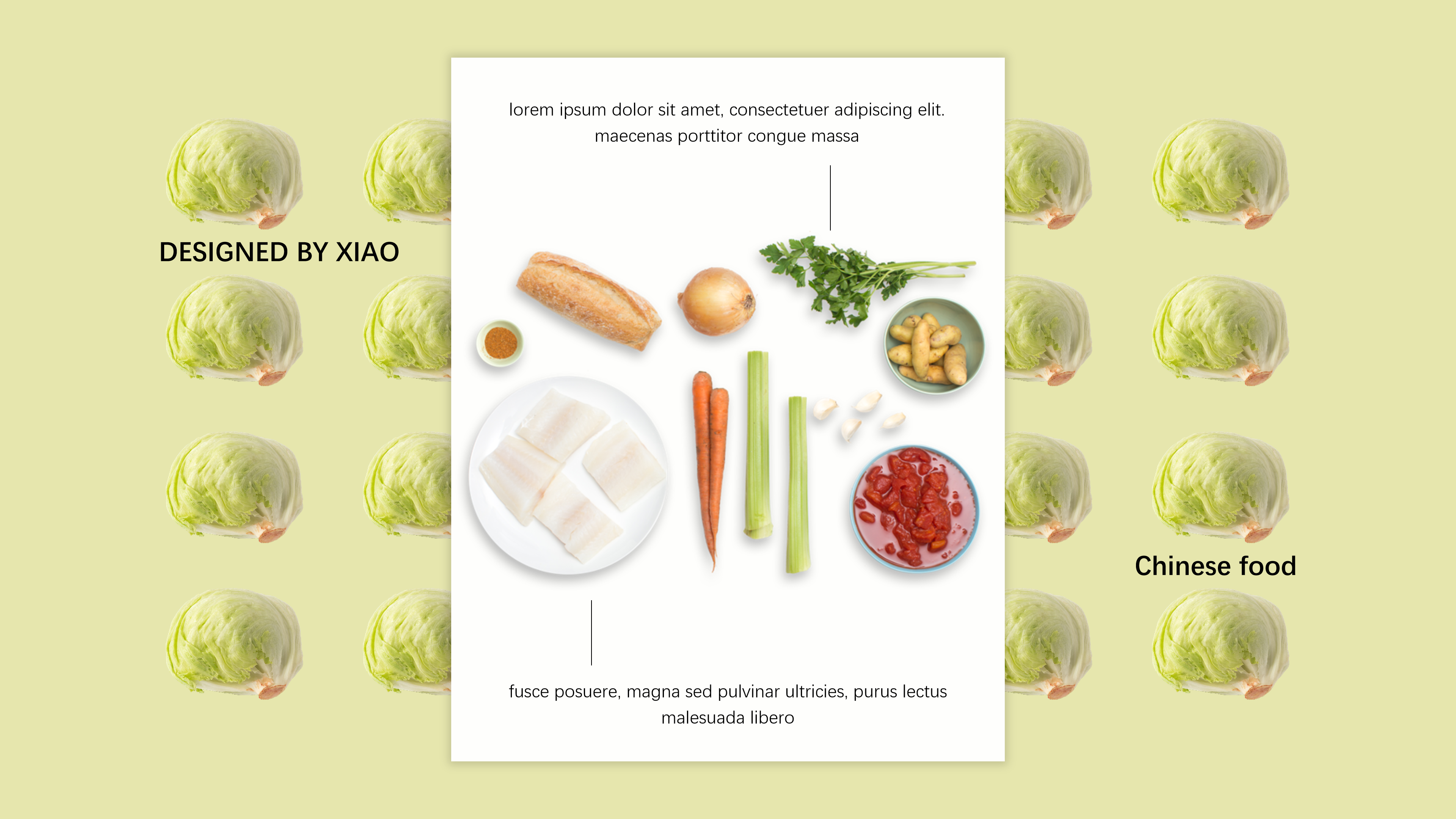 小清新时尚多彩美食主题ppt模板