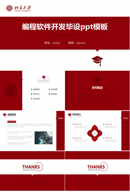 编程软件开发毕设ppt模板