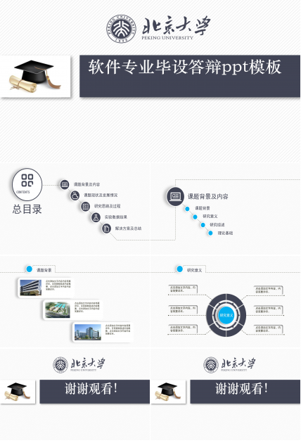 软件专业毕设答辩ppt模板