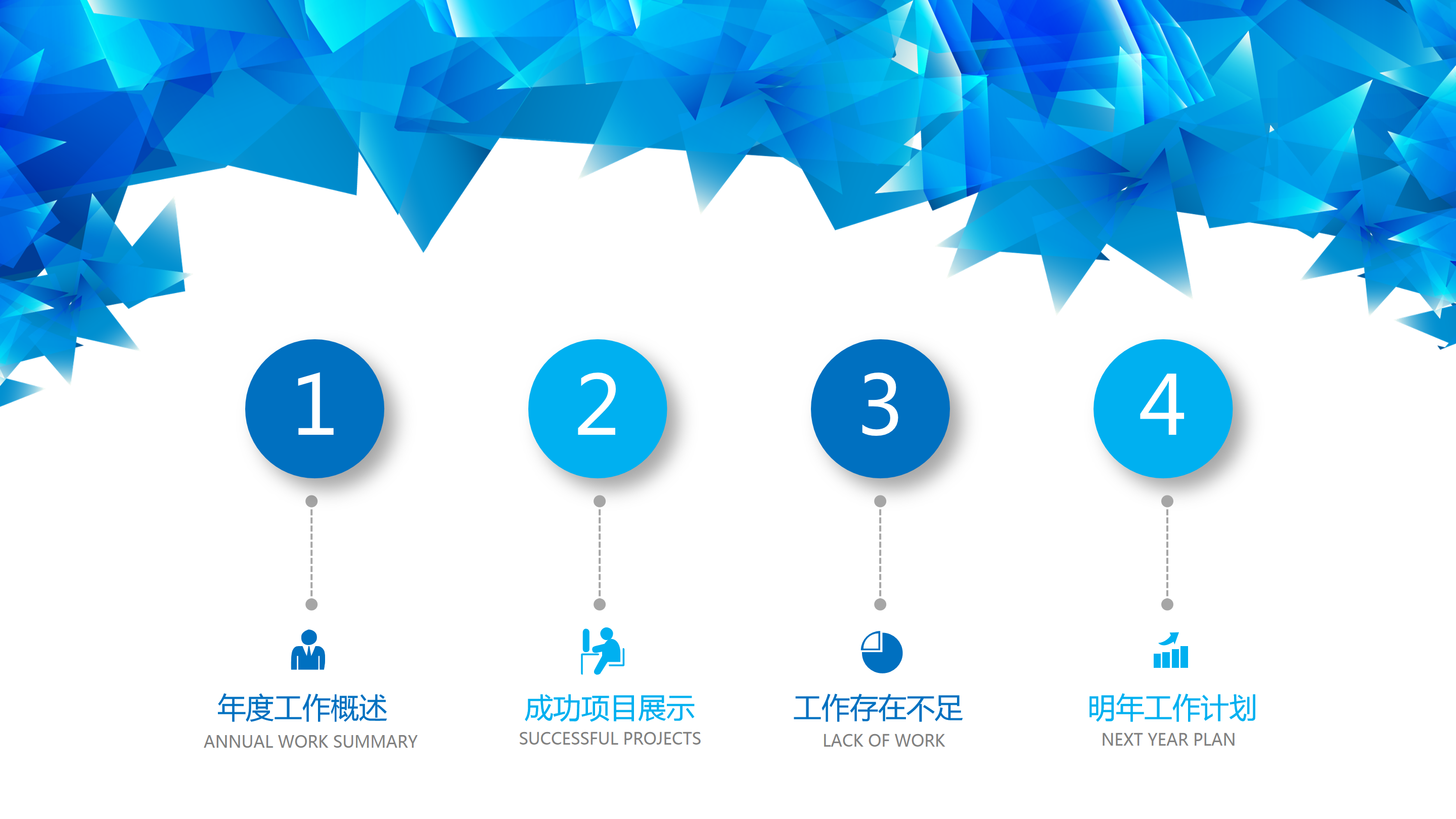 简约蓝色大气企业工作总结汇报ppt模板