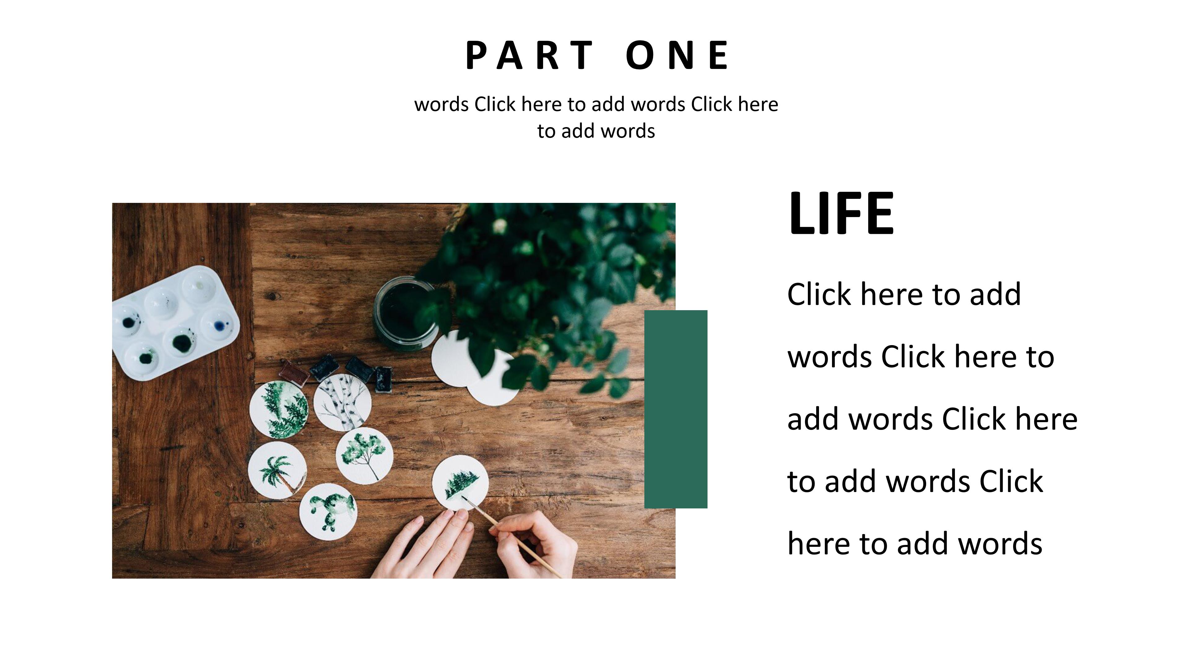 淡雅文艺欧美风图文排版商务通用PPT模板