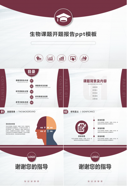 生物课题开题报告ppt模板