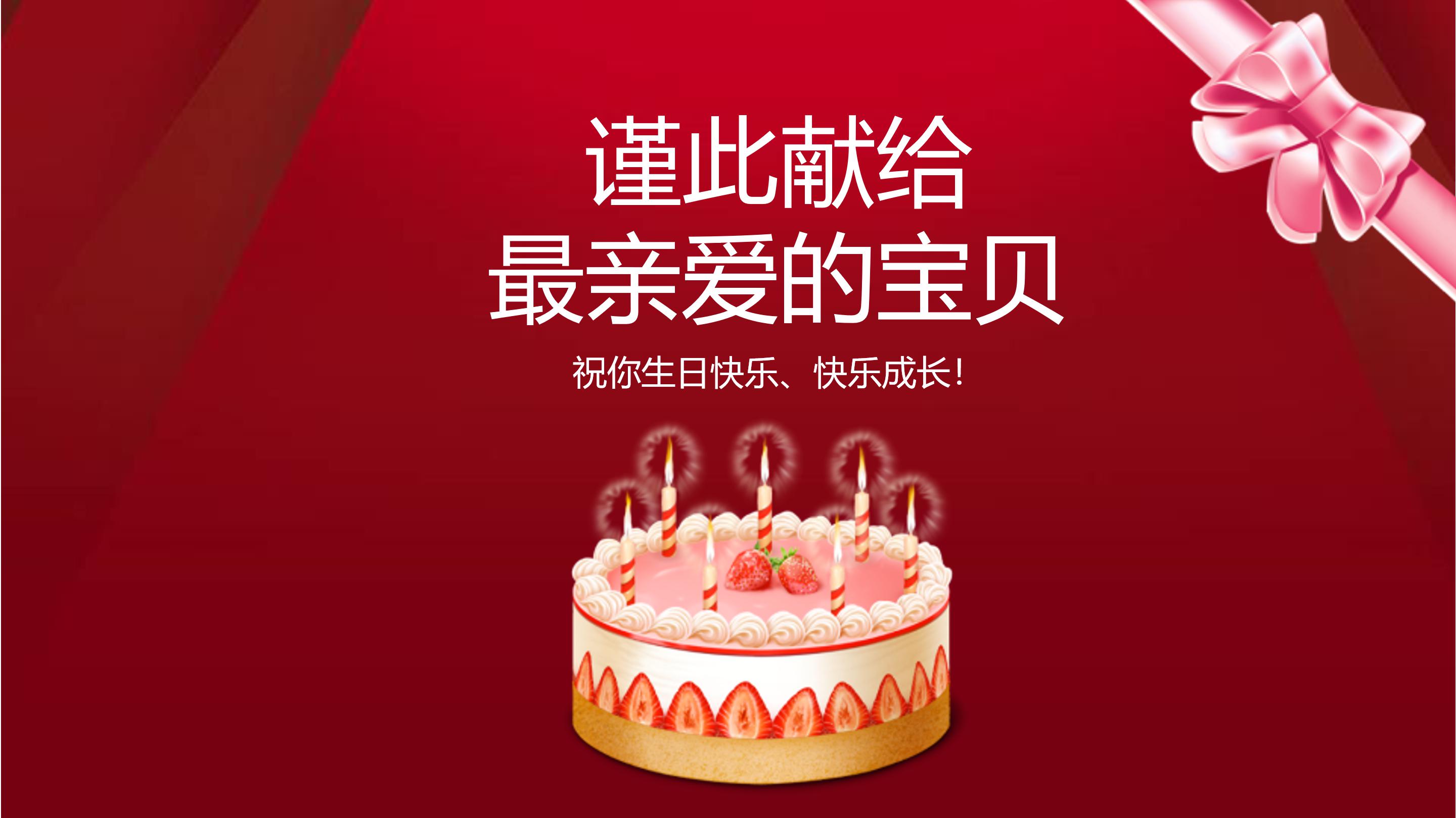 生日快乐动画效果ppt模板