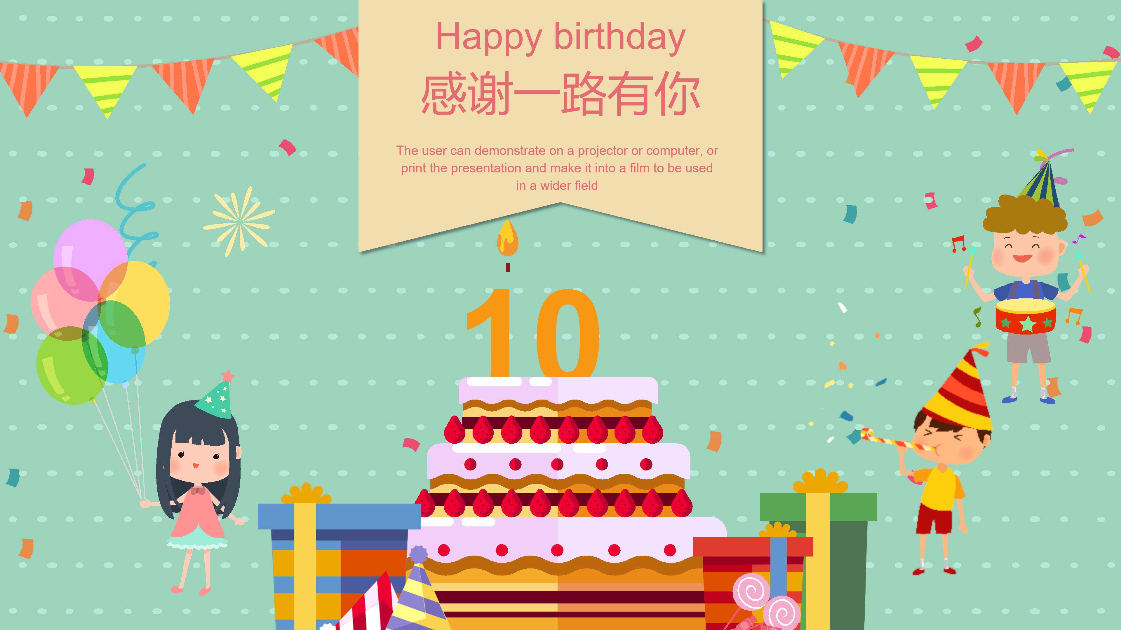 生日快乐英文ppt模板