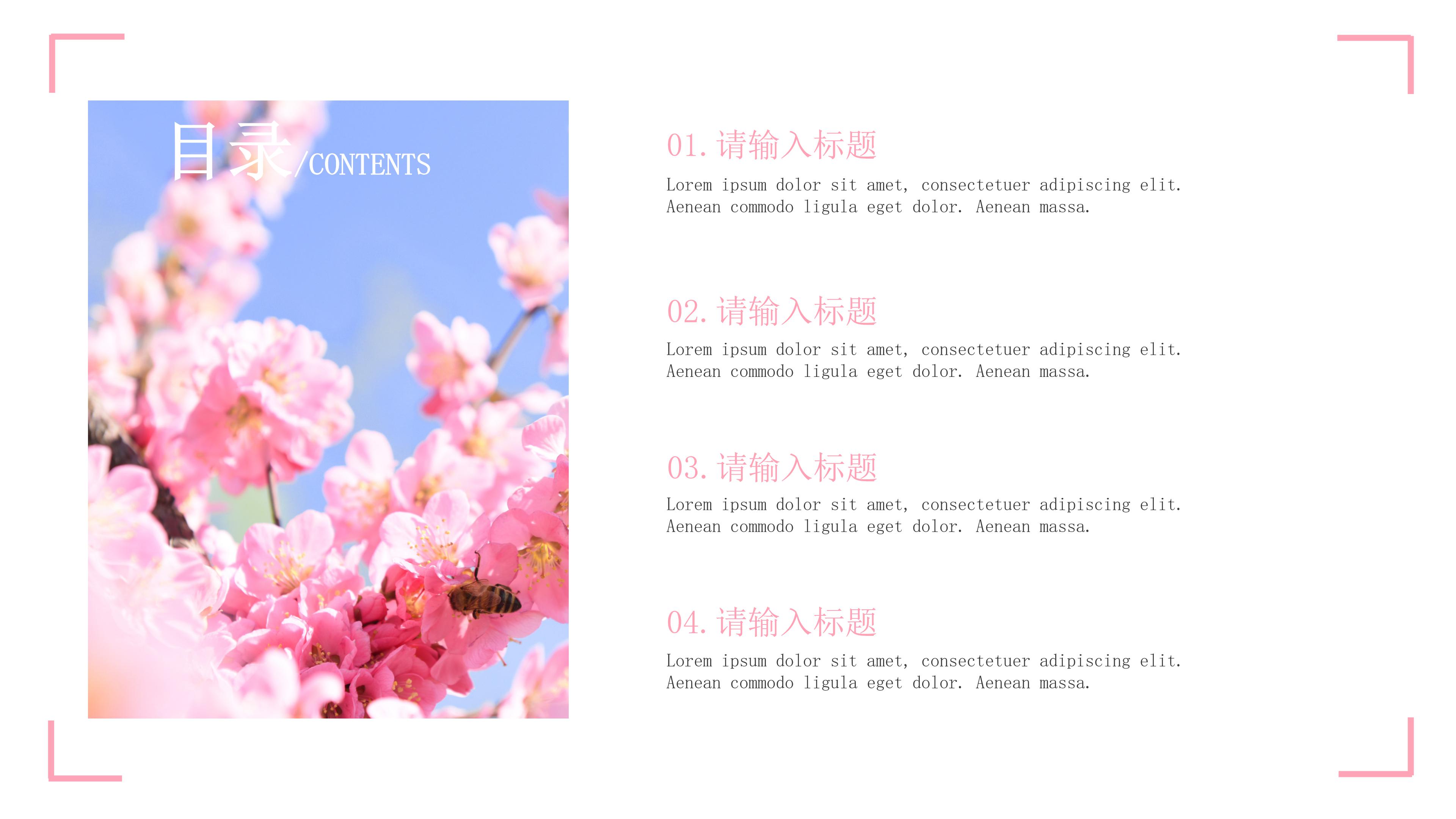 唯美粉嫩花卉背景点缀婚礼活动策划案PPT模板