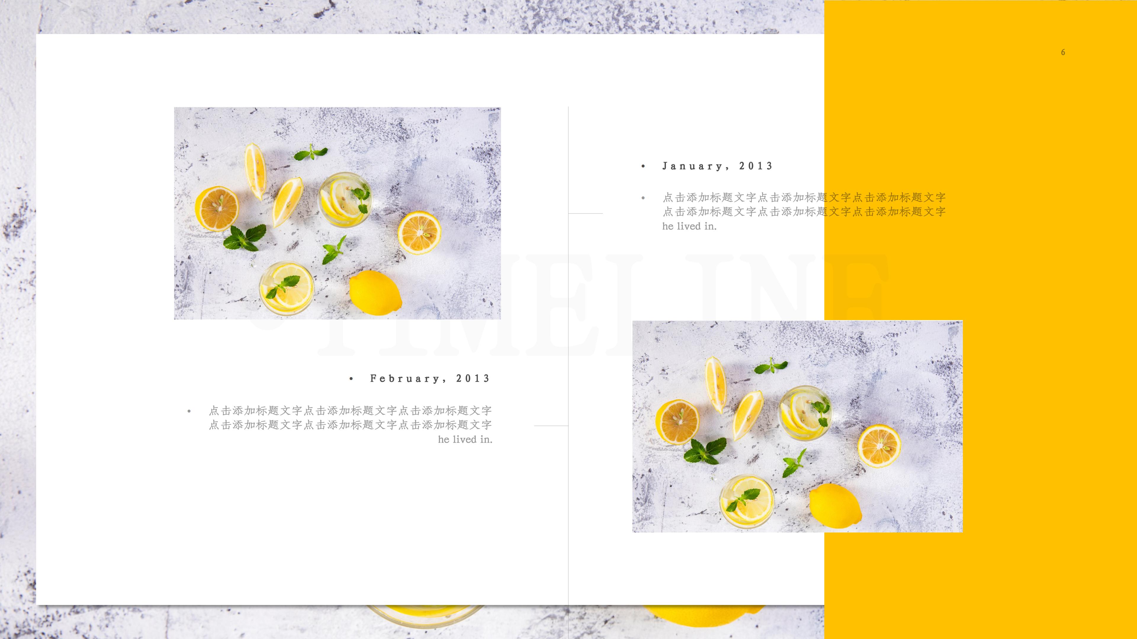 清爽简洁柠檬背景点缀个人简历竞聘PPT模板