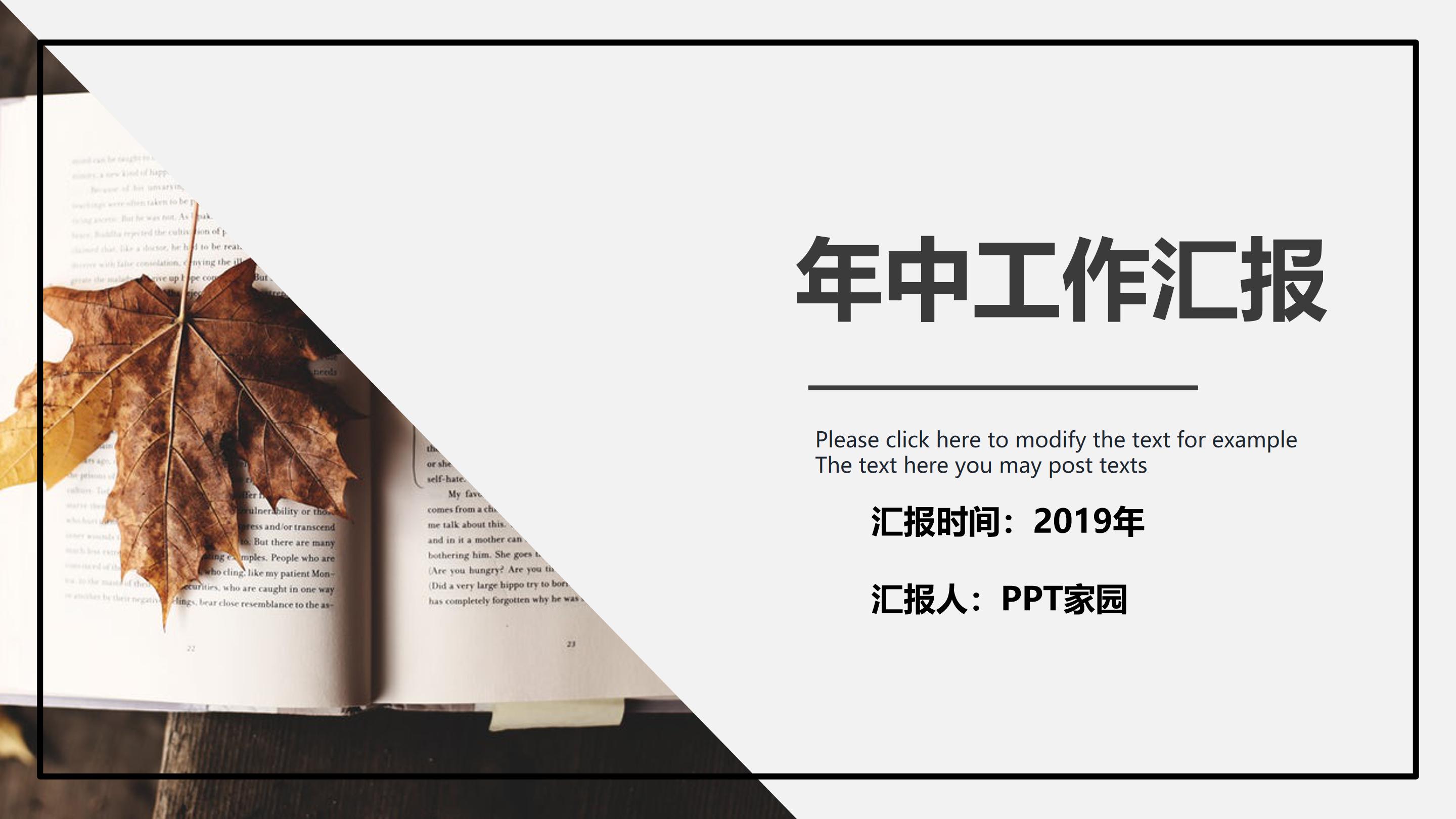 创意明亮极简风年中工作计划PPT模板