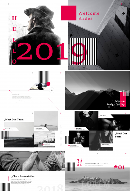 潮流现代欧美范杂志风活动策划PPT模板