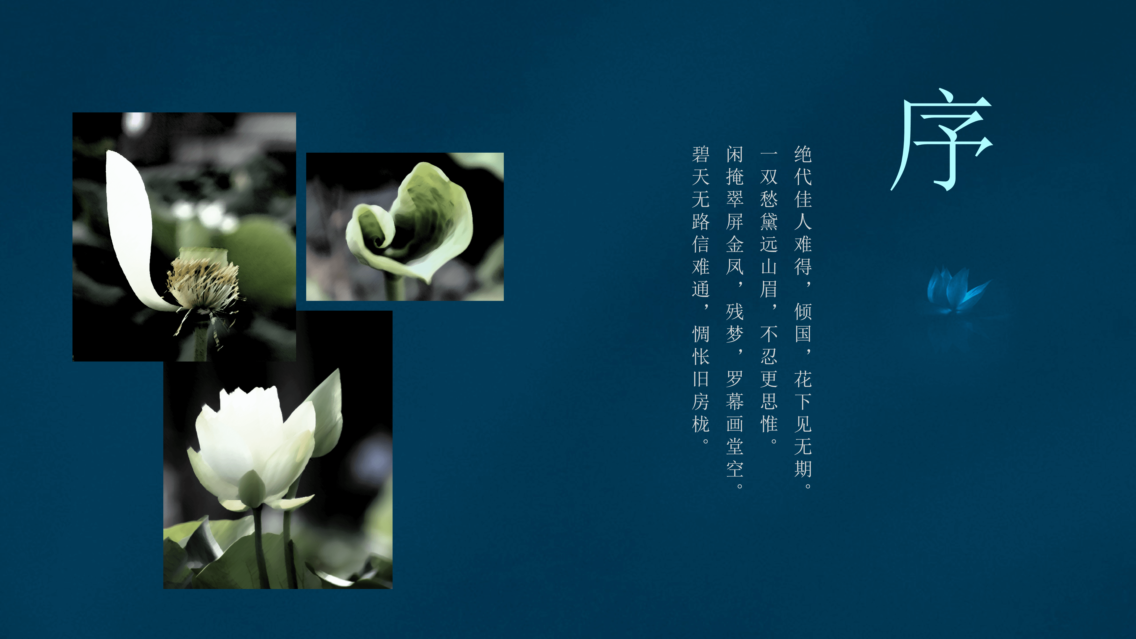 精美典雅荷花诗意ppt模板