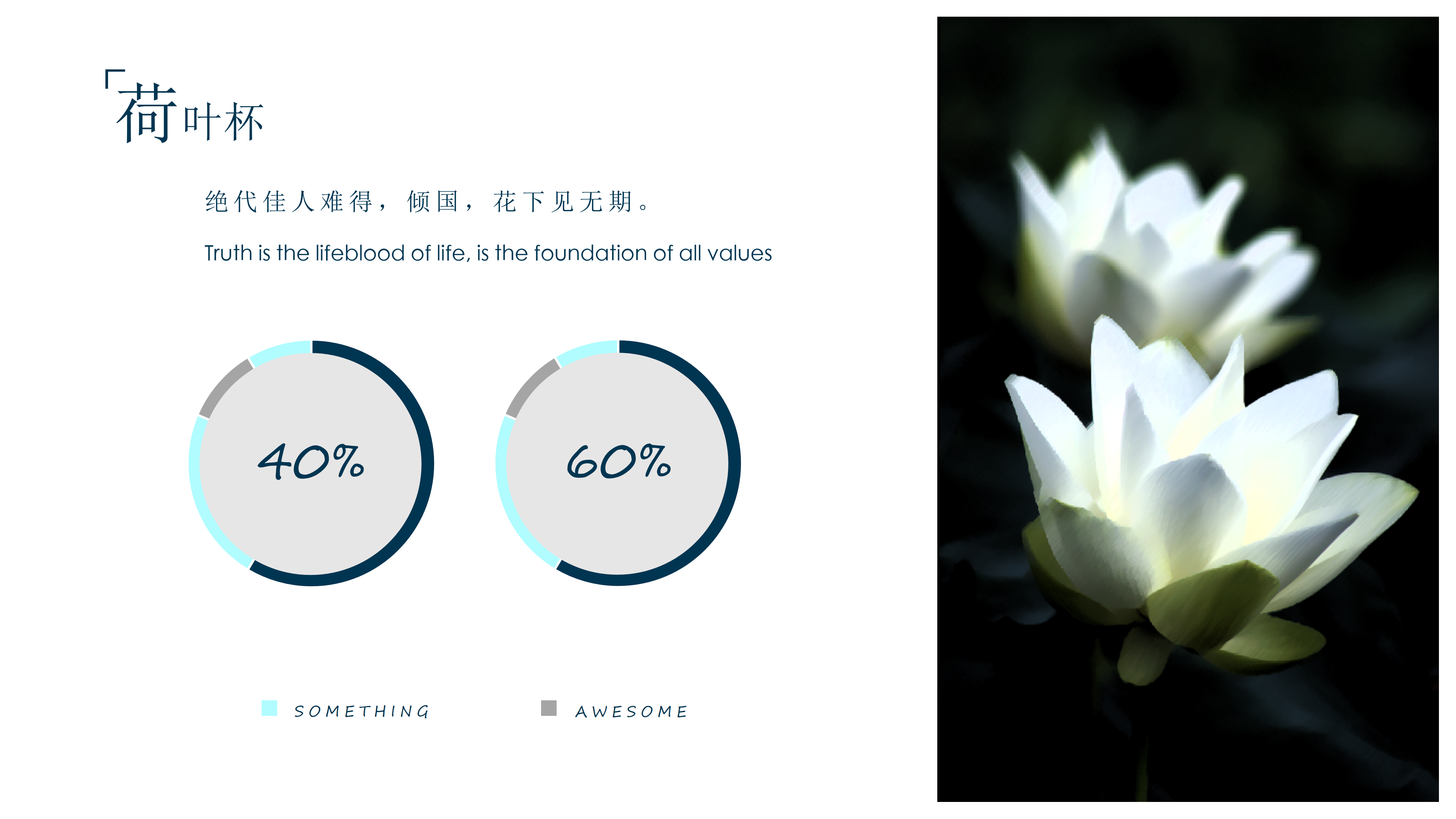 精美典雅荷花诗意ppt模板