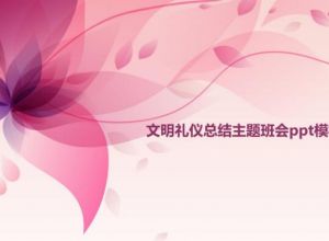 文明礼仪总结主题班会ppt模板