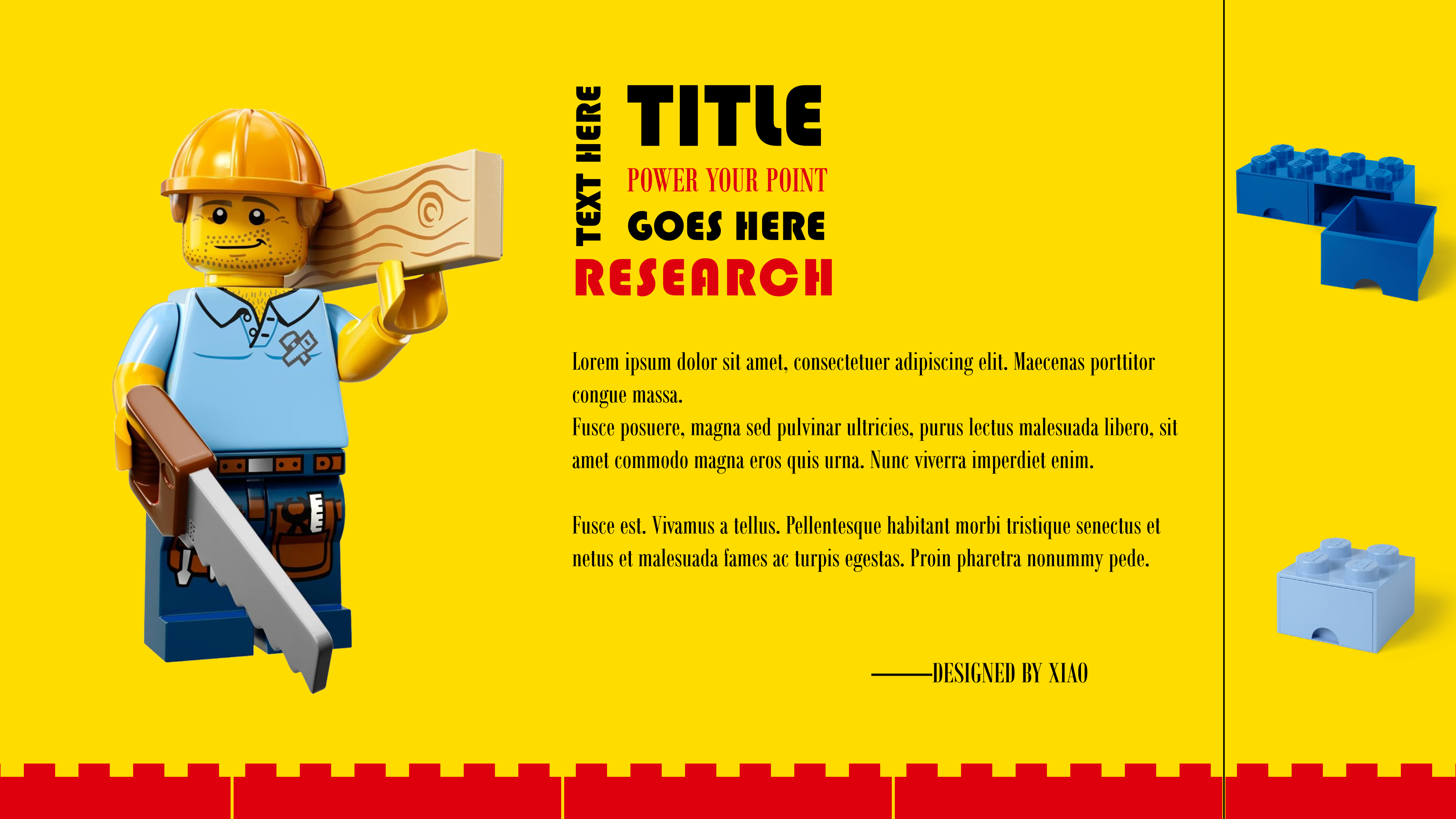 乐高LEGO风格乐高积木主题ppt模板