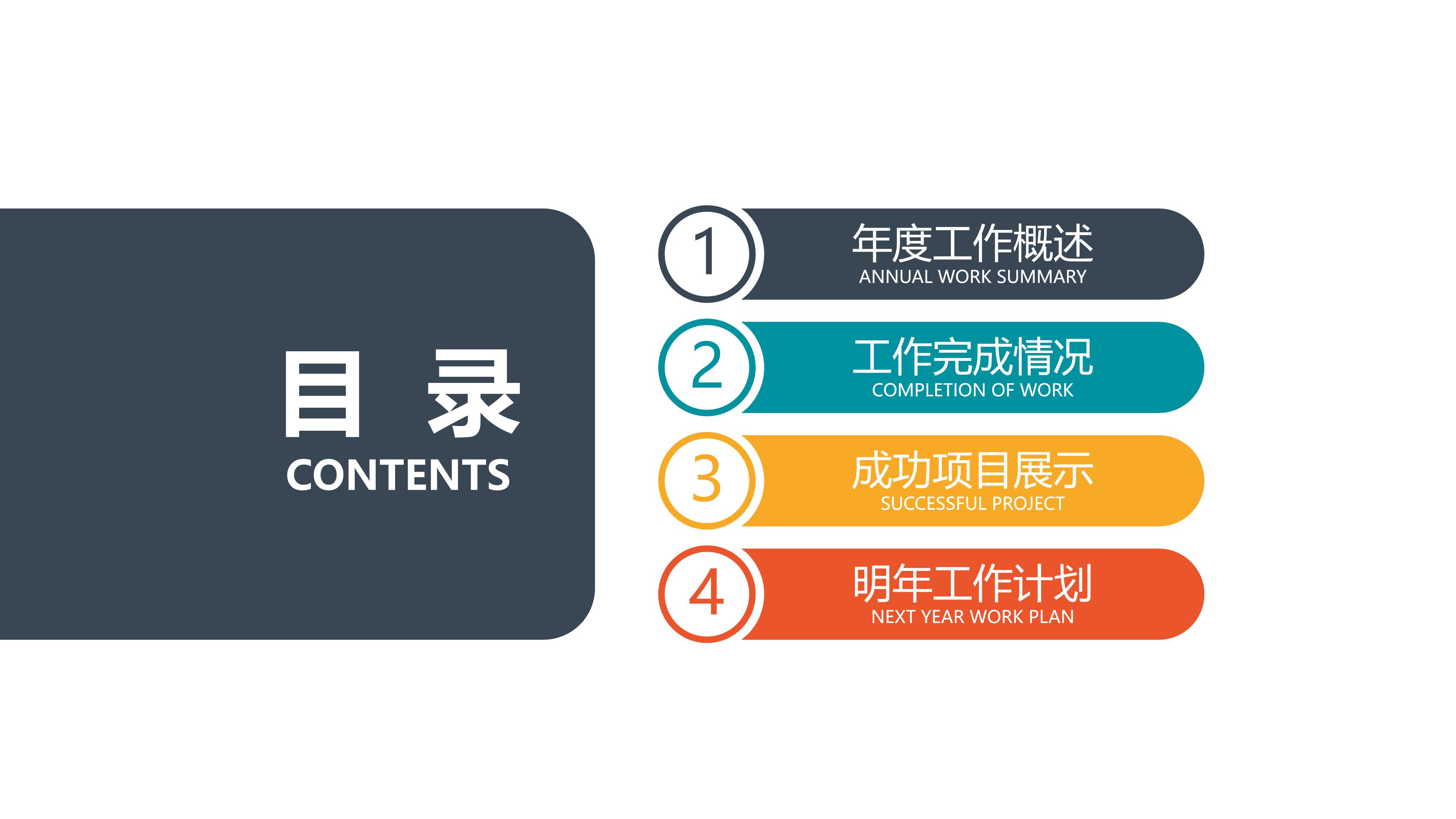 简约现代多彩扁平风公司工作报告PPT模板