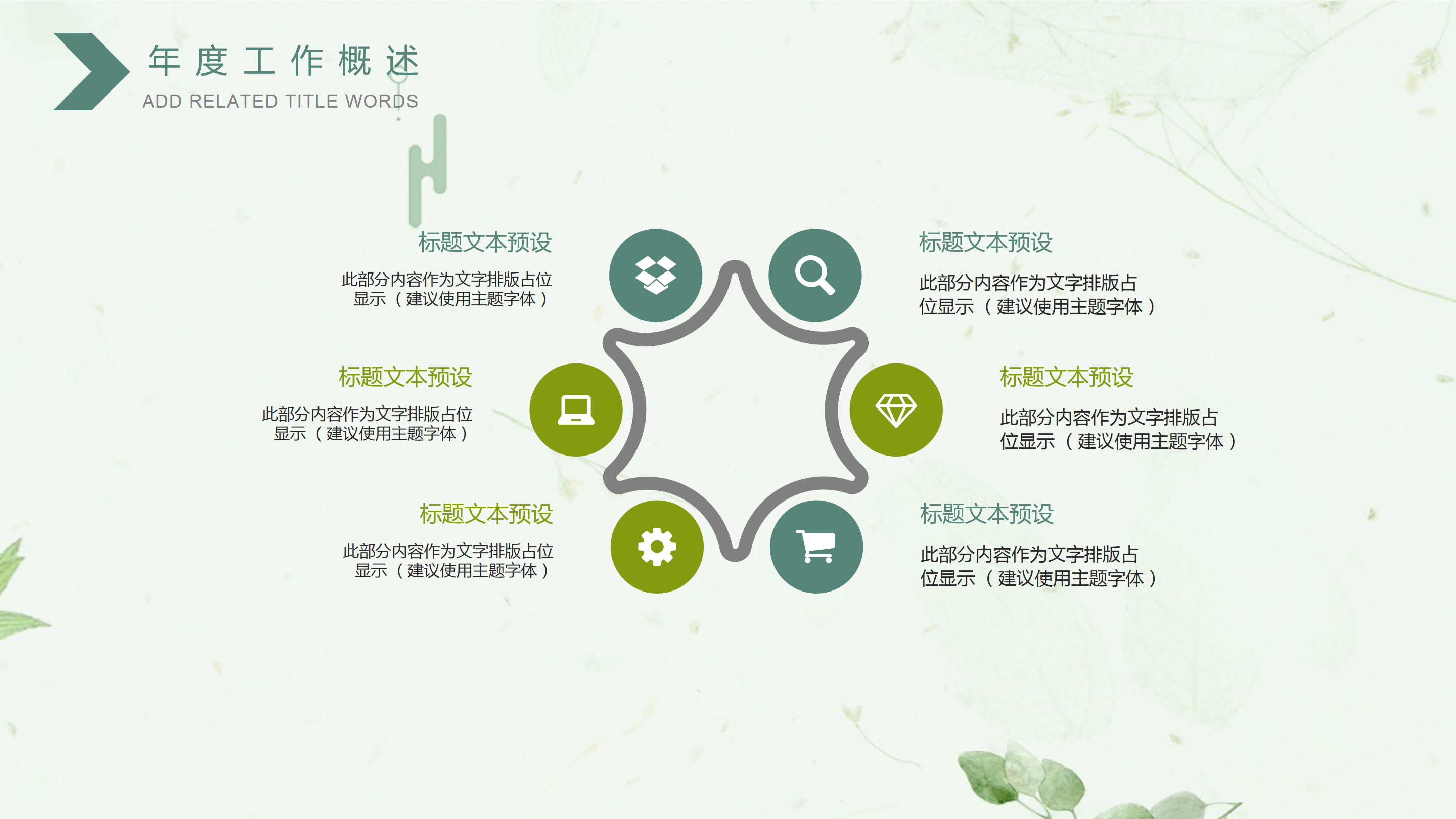 清新绿色工作汇报PPT模板