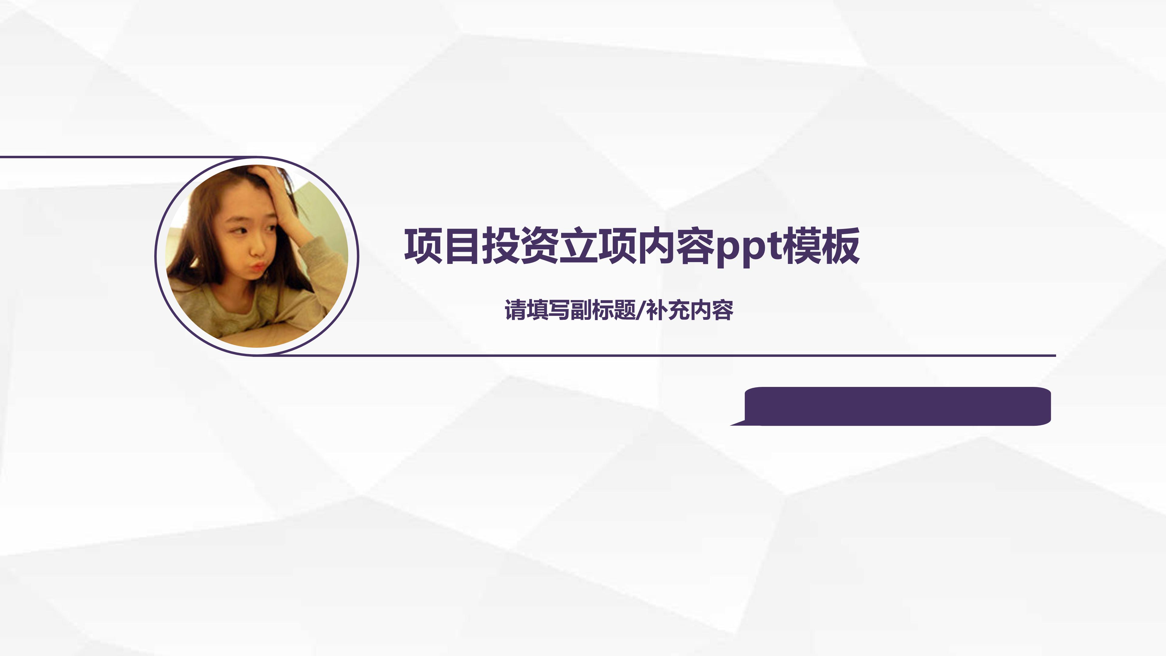 项目投资立项内容ppt模板