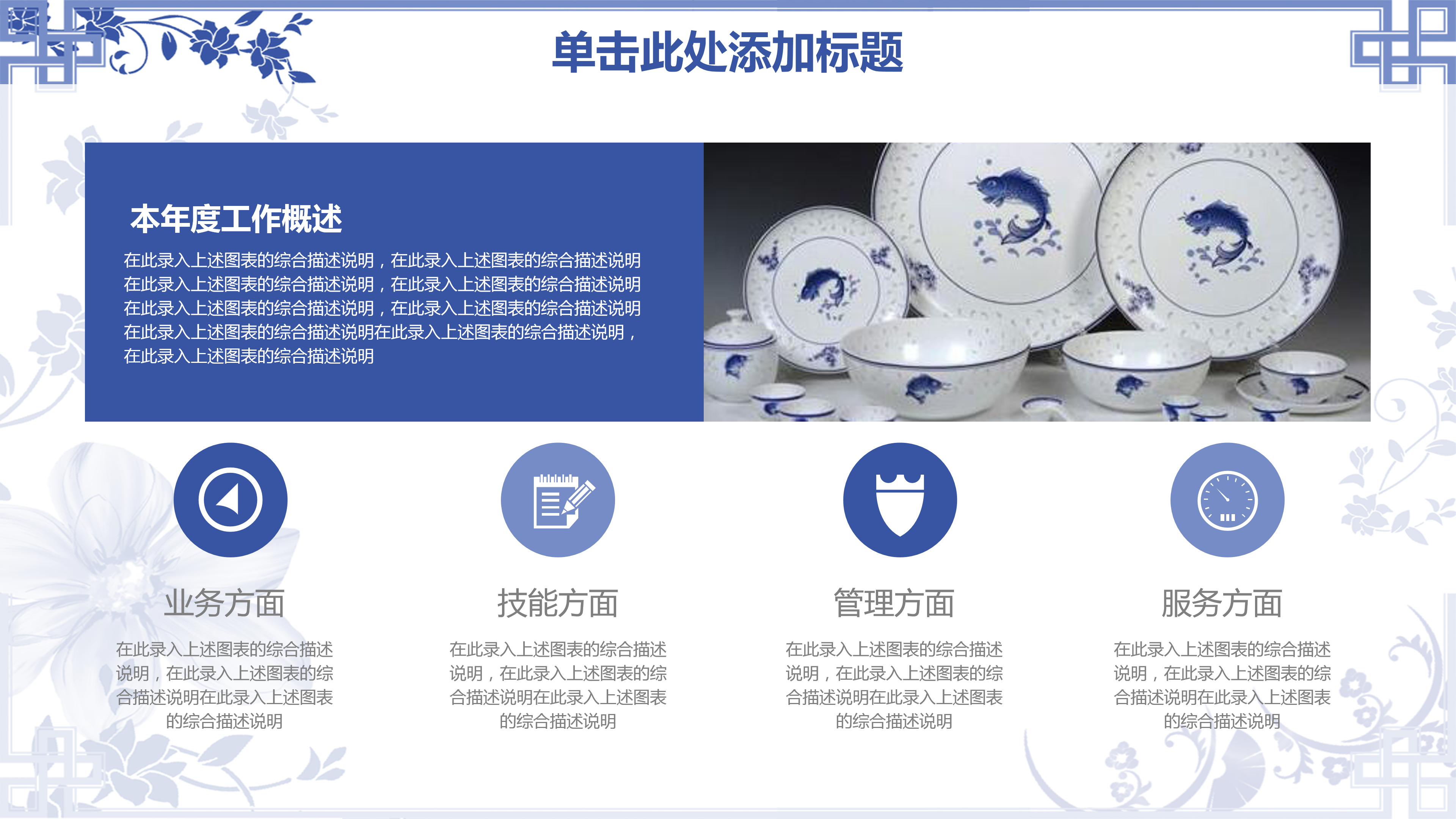 大气优美古典中国风青花瓷通用ppt模板