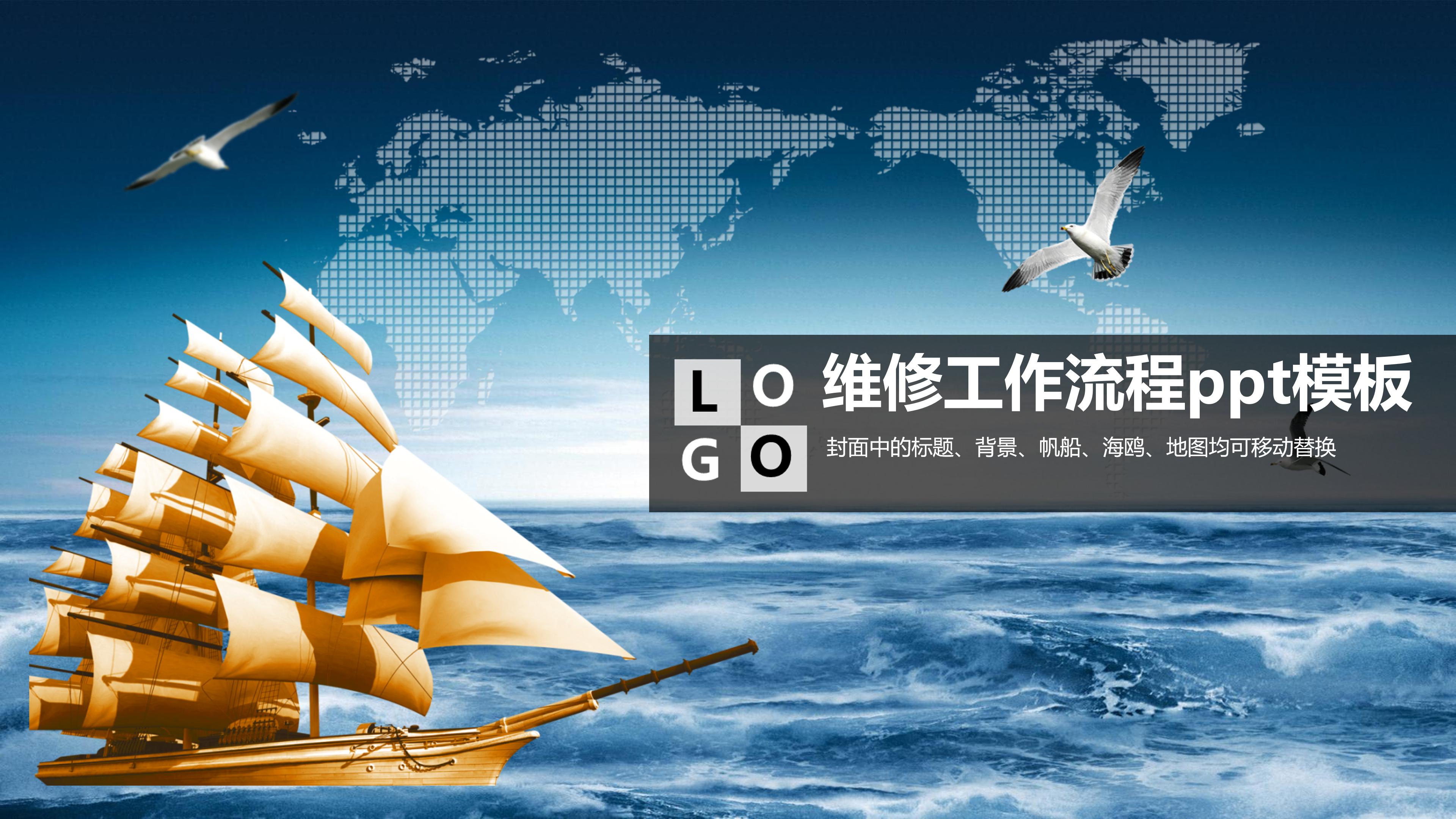 维修工作流程ppt模板