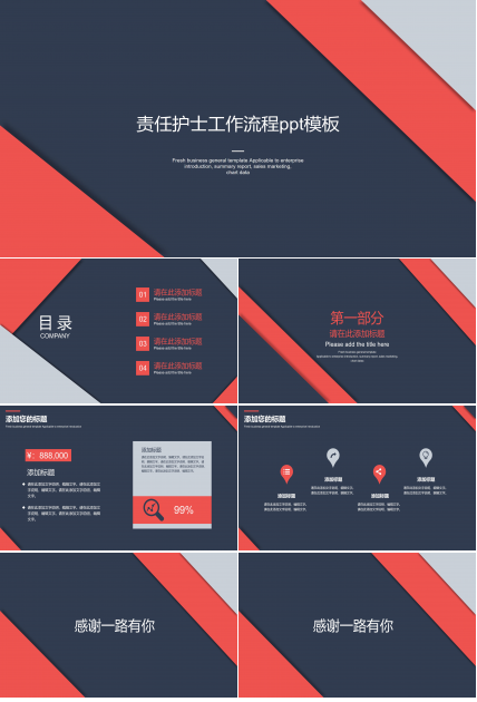 责任护士工作流程ppt模板