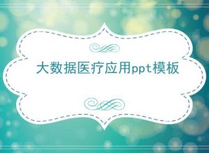 大数据医疗应用ppt模板