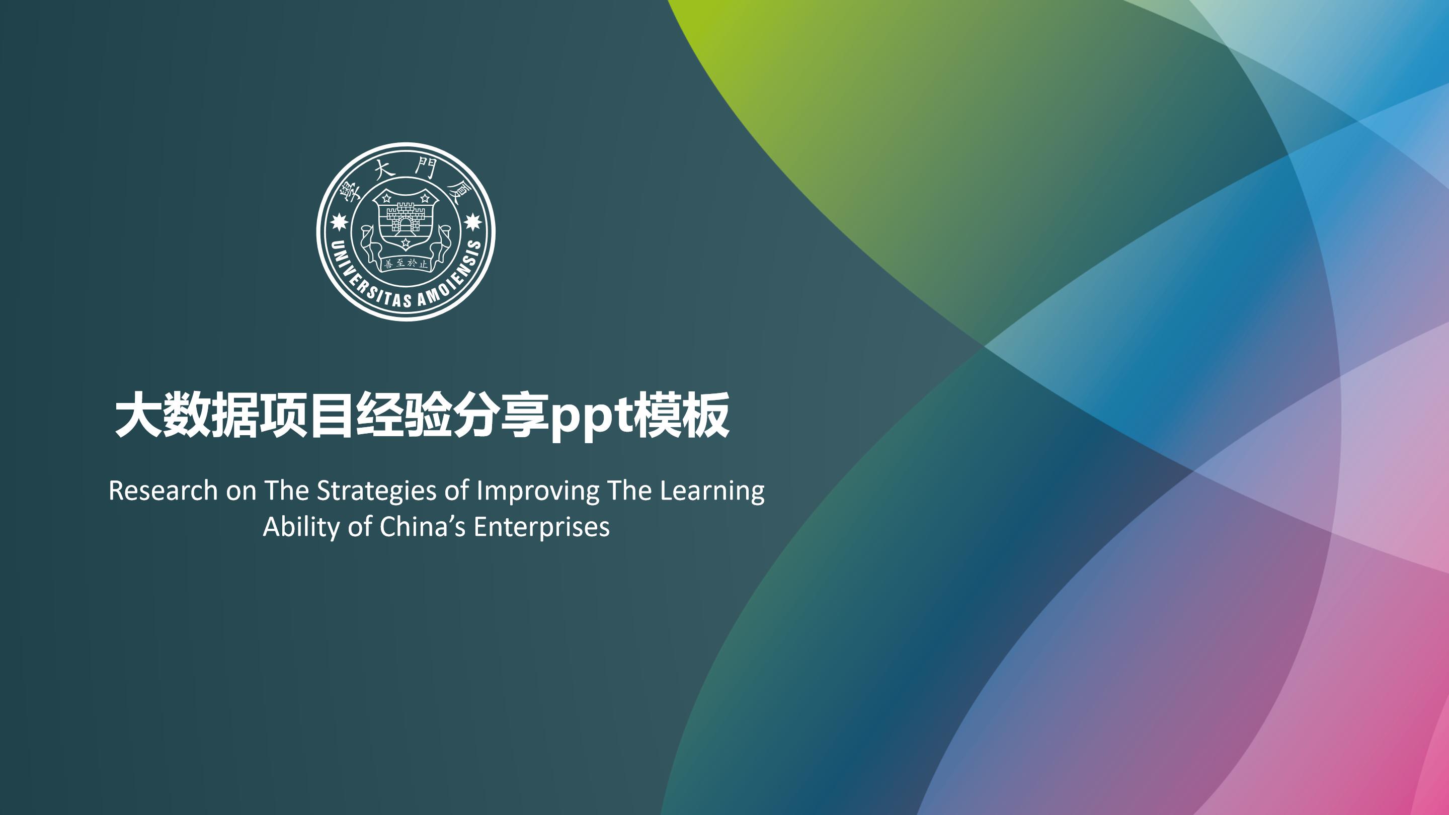 大数据项目经验分享ppt模板