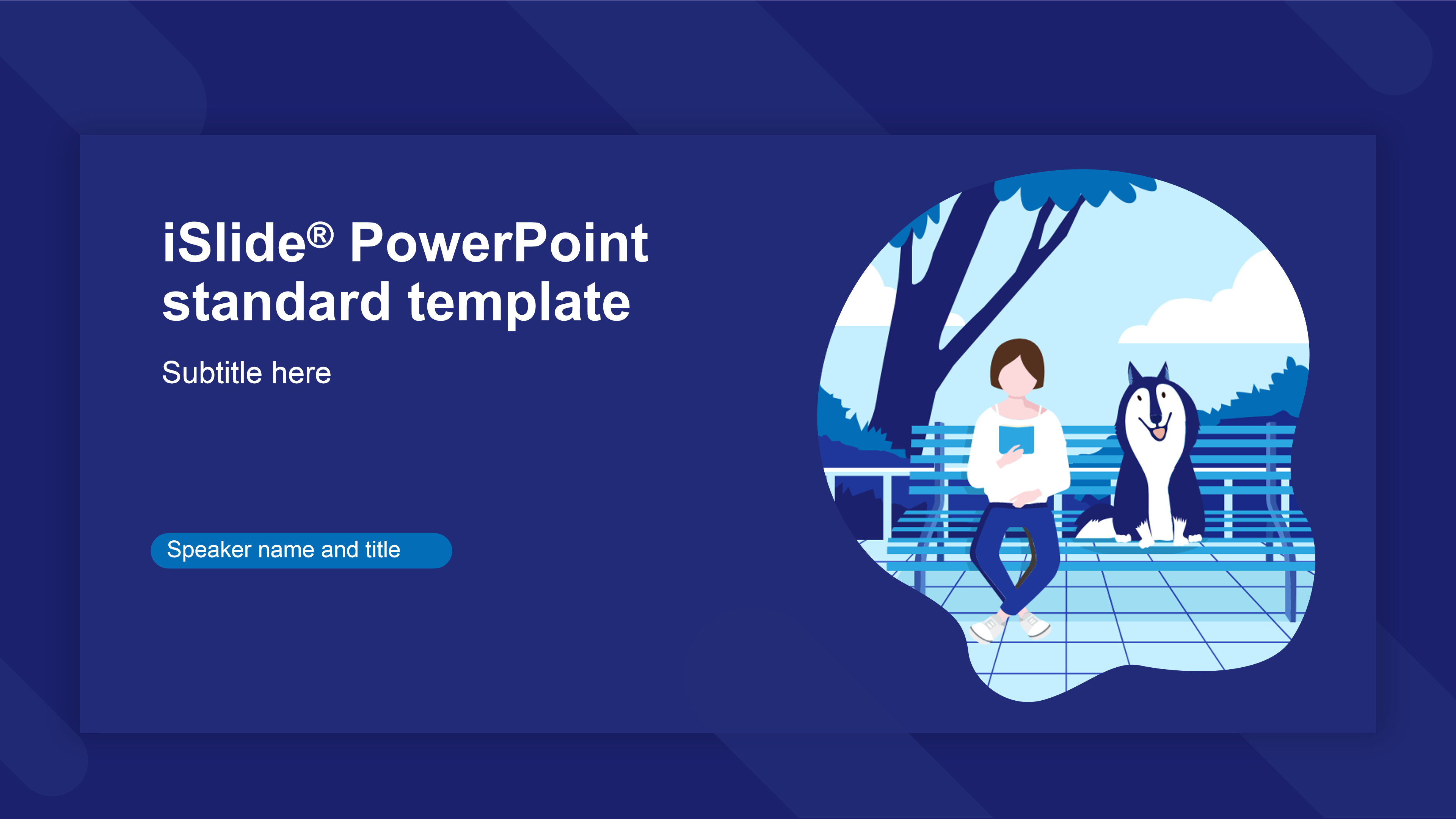 蓝色封面简约扁平化通用ppt模板