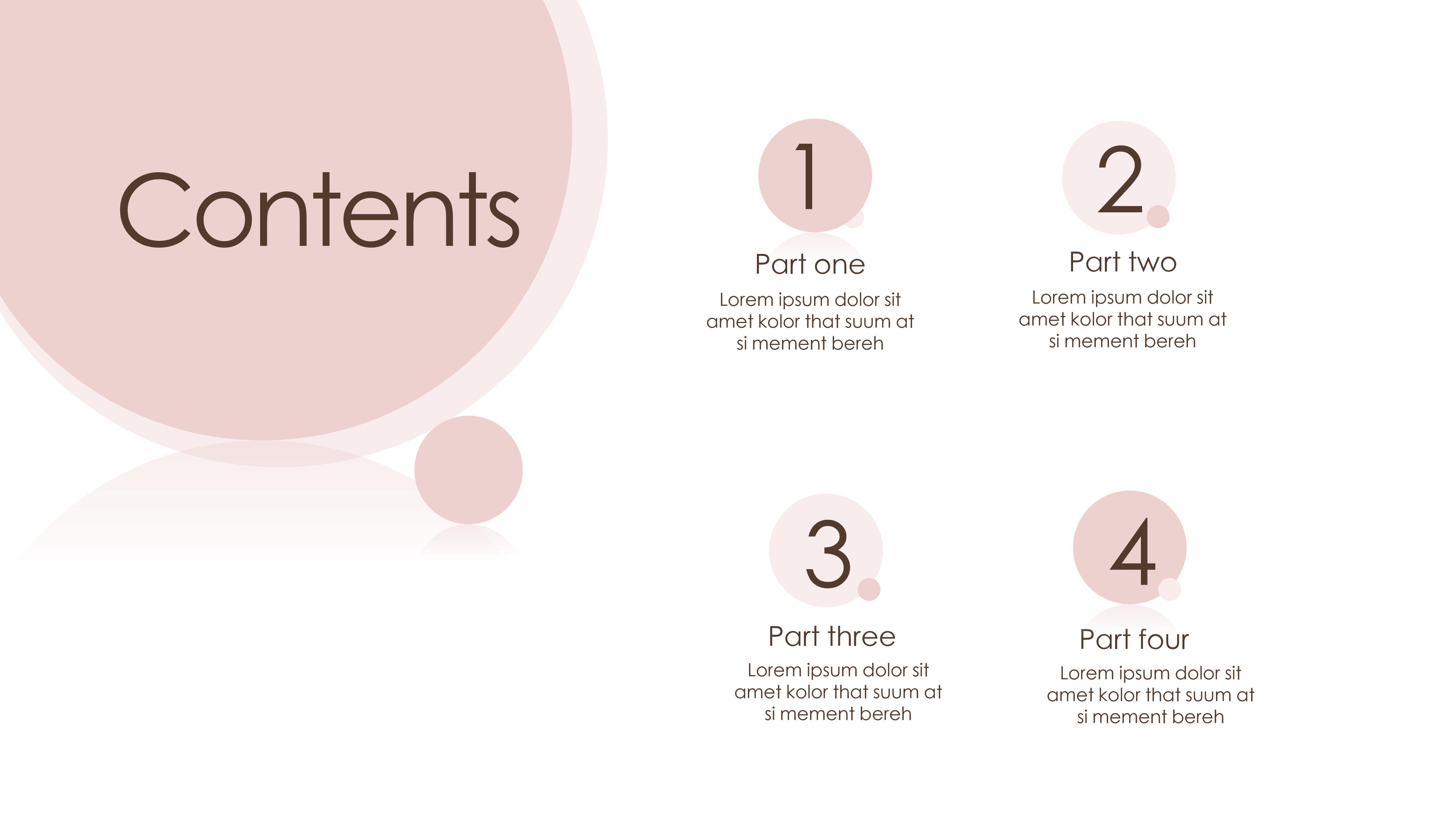 雅致极简风粉色泡泡点缀通用PPT模板